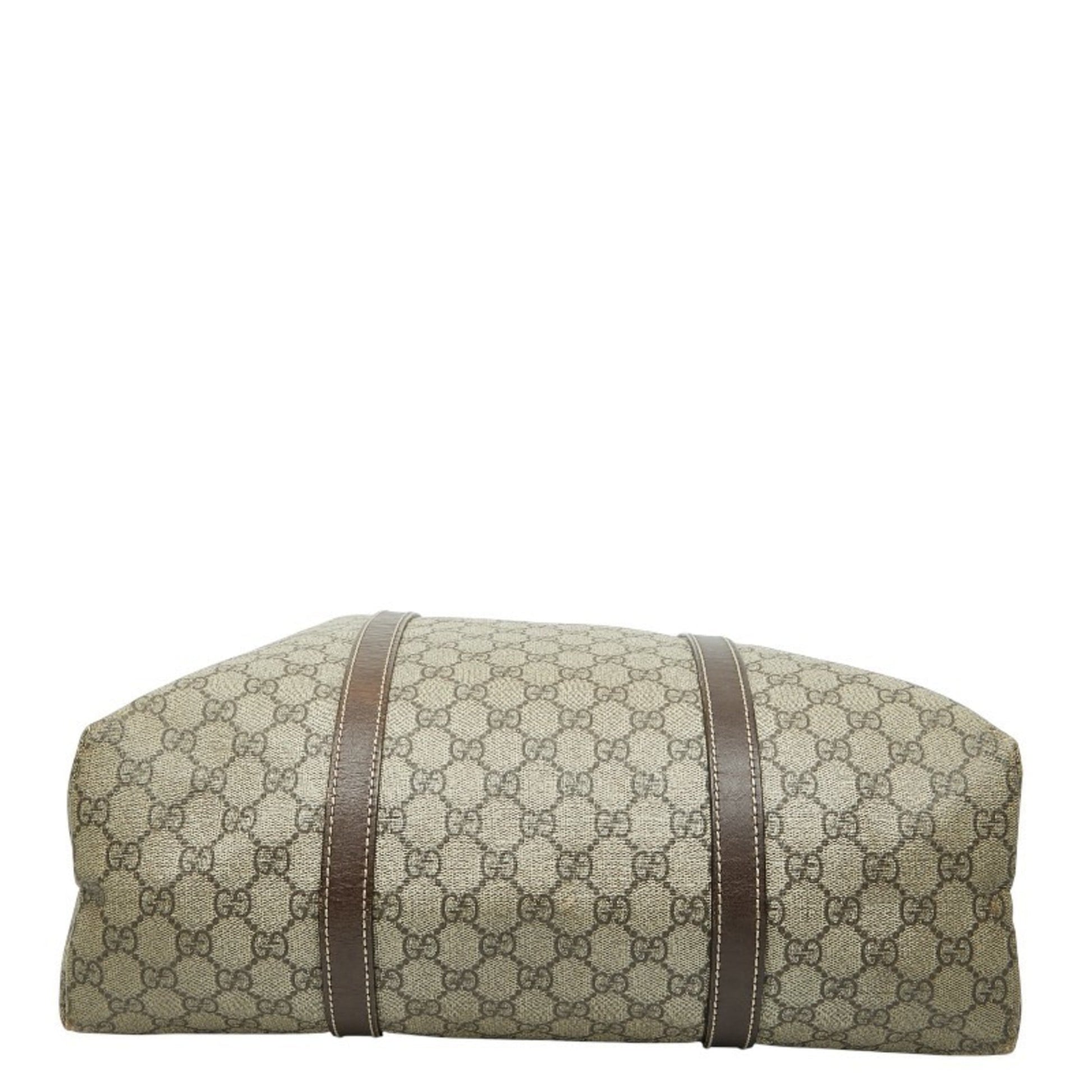 Gucci Beige Brown Pvc Leather Tote Bag