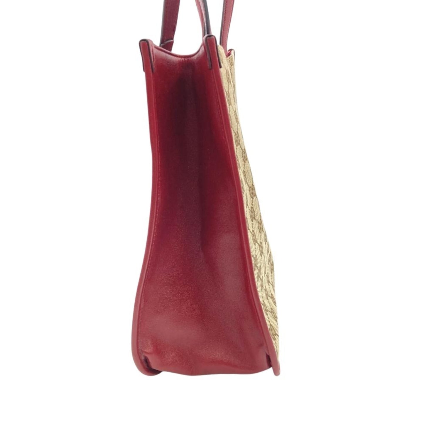 Gucci Beige Gg Canvas Leather Tote Bag