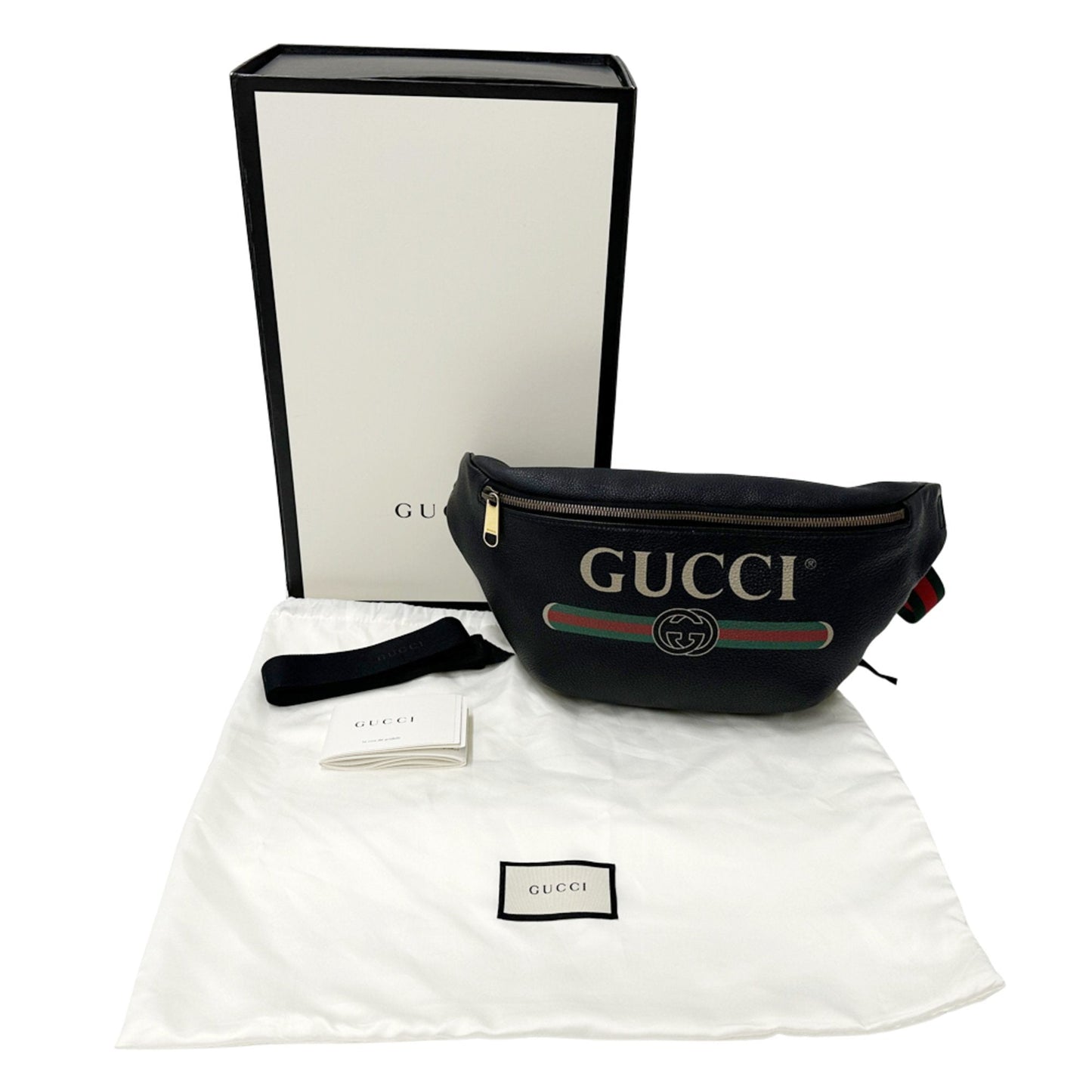 Gucci Black Leather Fanny Pack Sling Bag