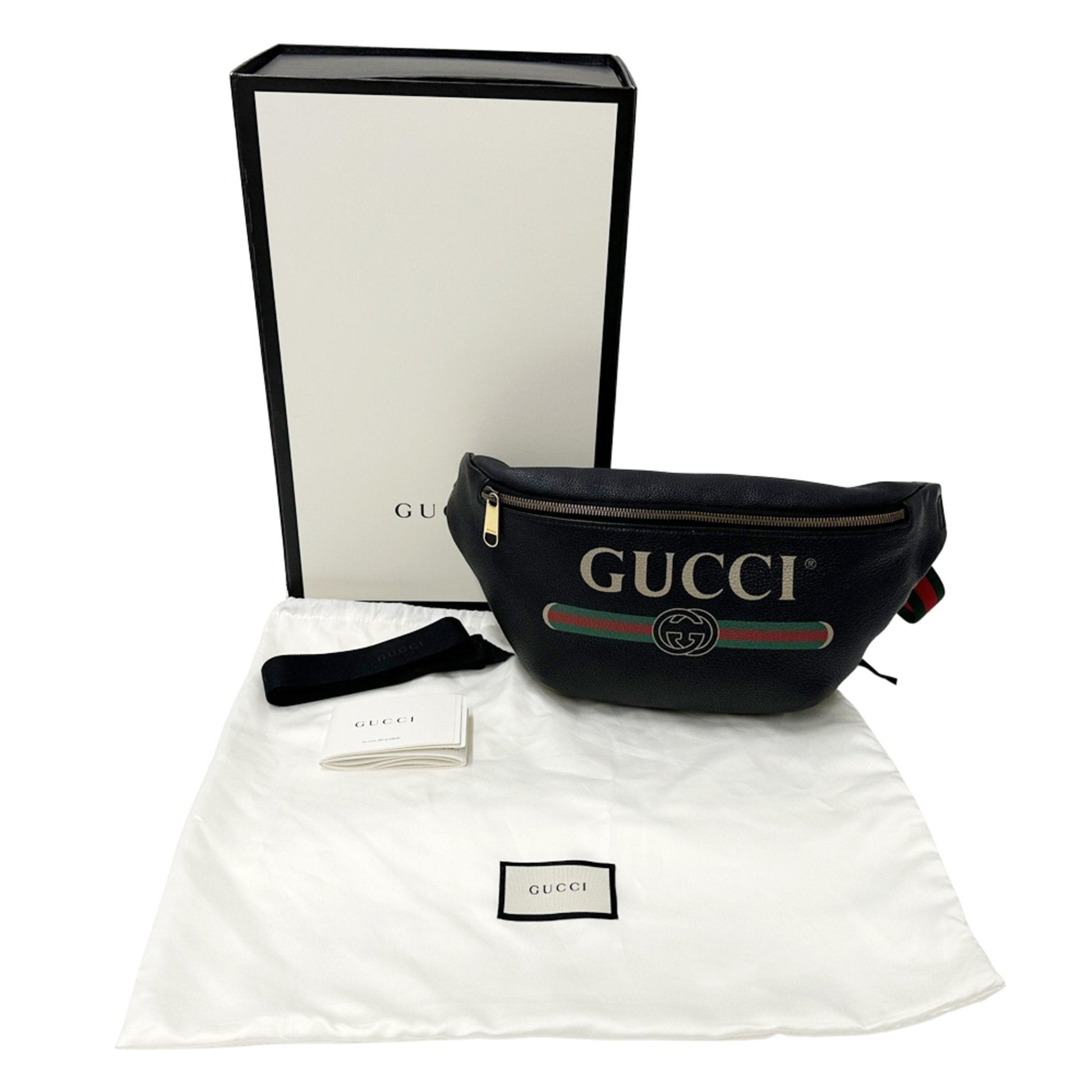 Gucci Black Leather Fanny Pack Sling Bag