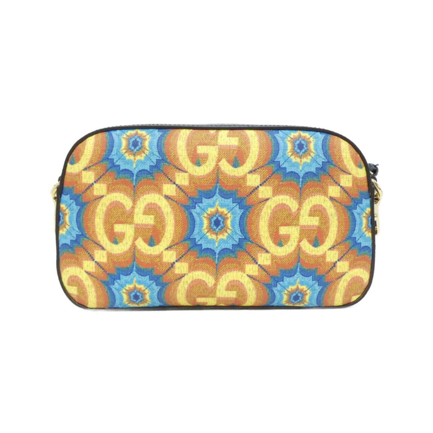 Gucci Blue Orange Coated Canvas Shoulder Bag