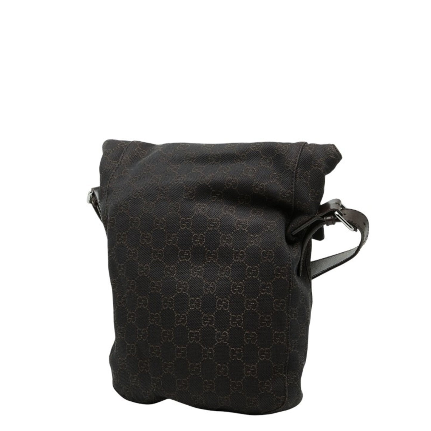 Gucci Brown Canvas Leather Shoulder Bag