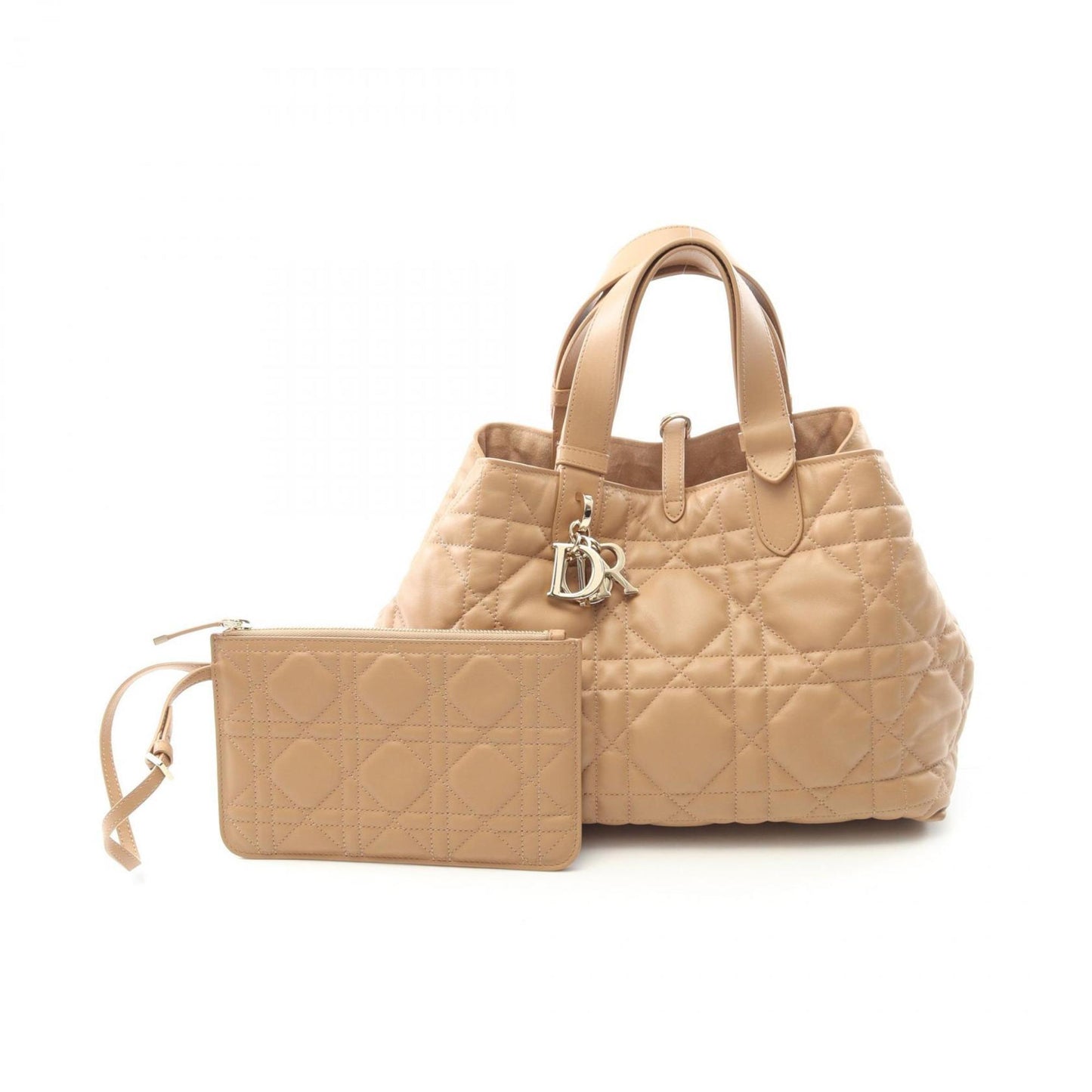 Dior Handbag Christian 2 Leather Beige
