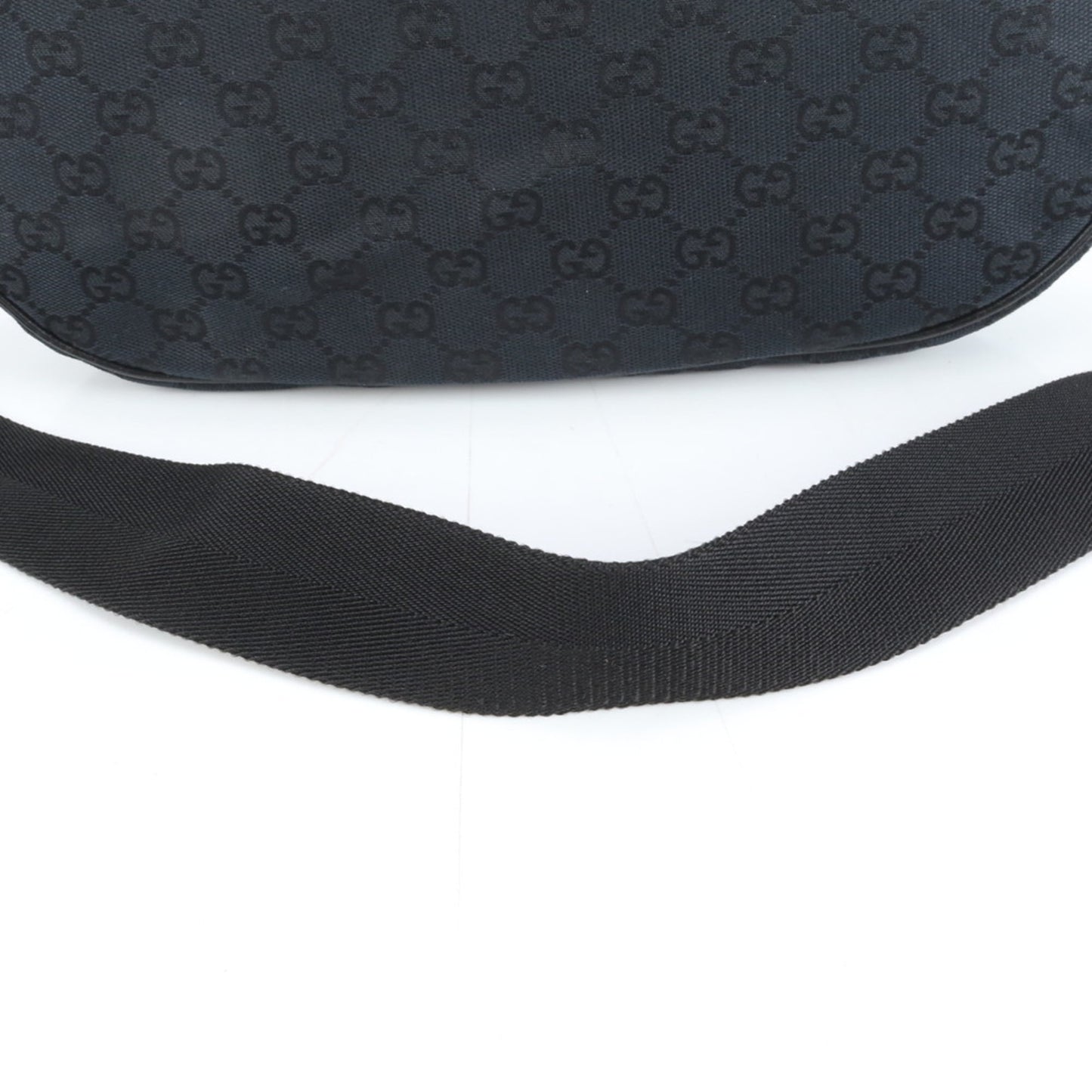 Gucci Black Leather Canvas Shoulder Bag