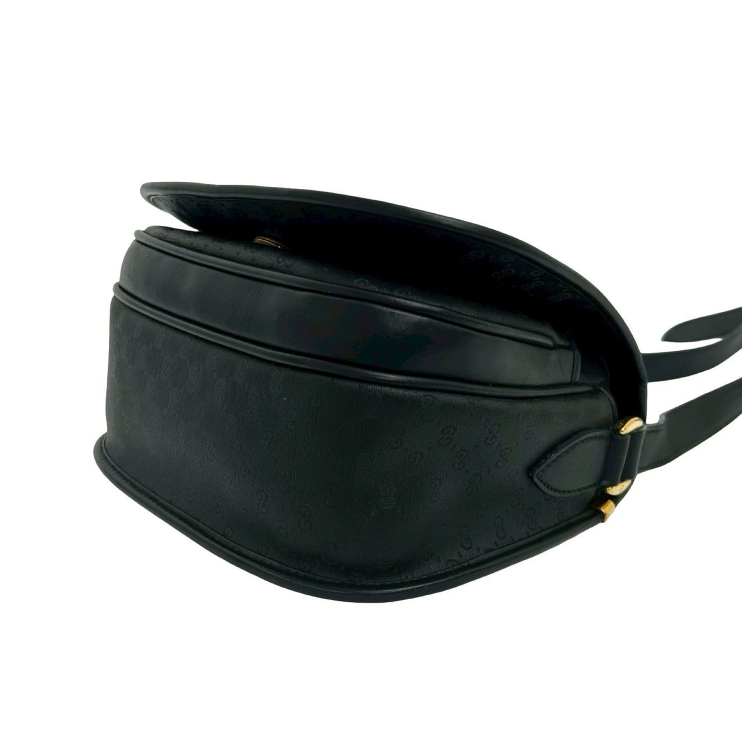 Gucci Black Leather Pvc Pochette Shoulder Bag