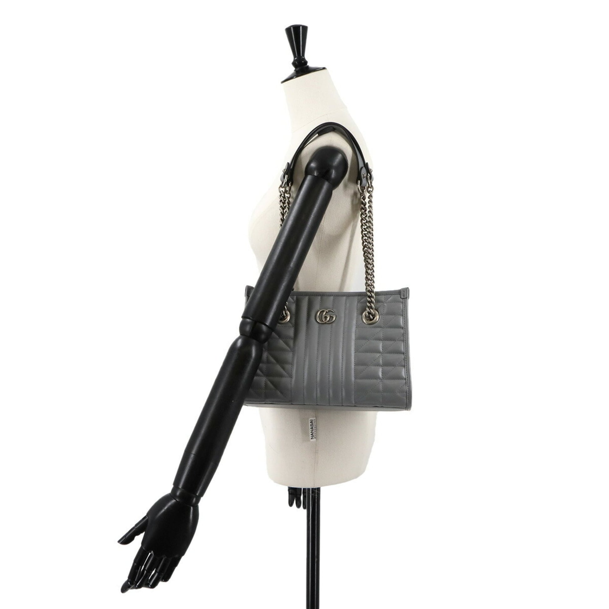 Gucci Gray Leather Tote Bag