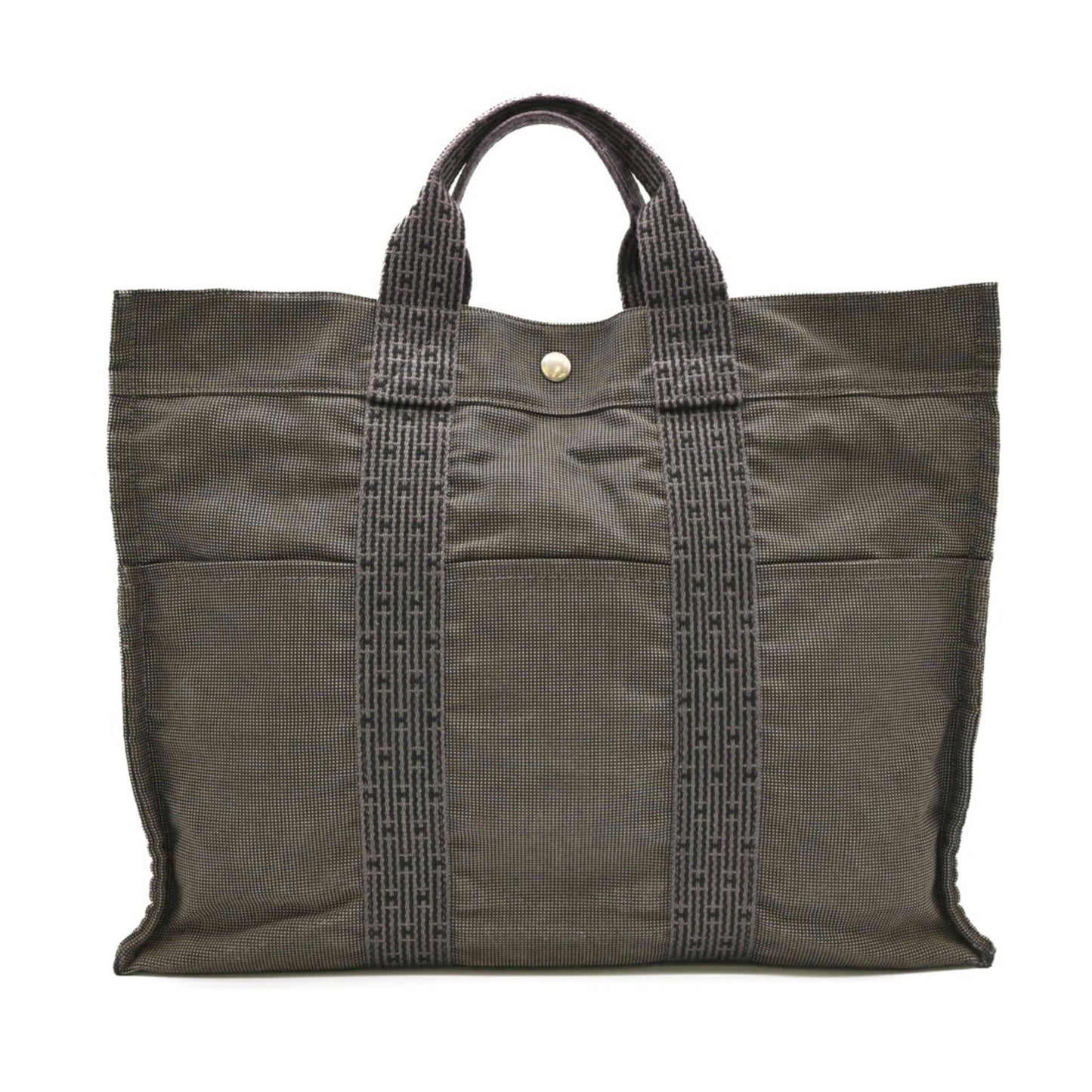 Hermes Tote Bag Canvas Nylon Gray
