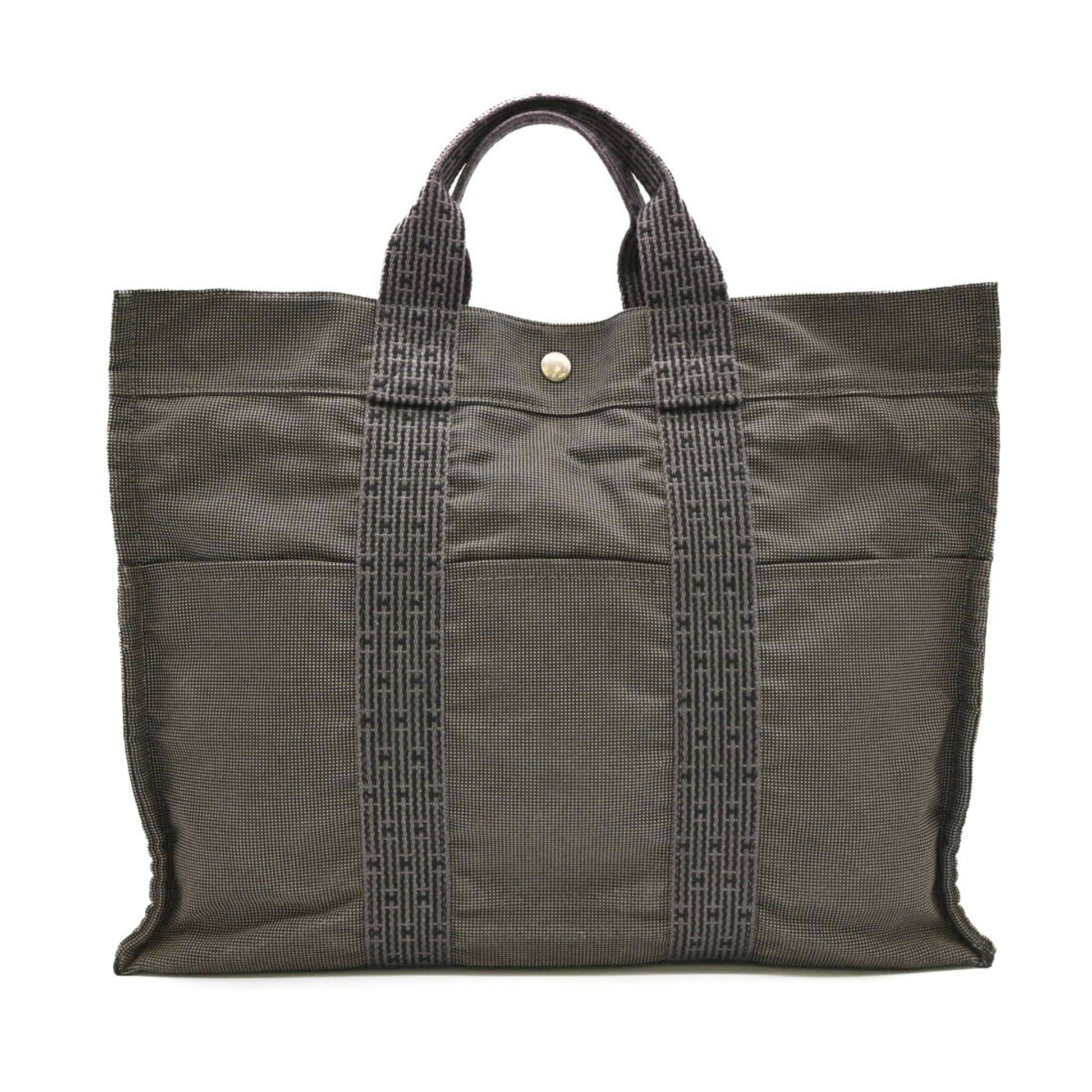 Hermes Tote Bag Canvas Nylon Gray