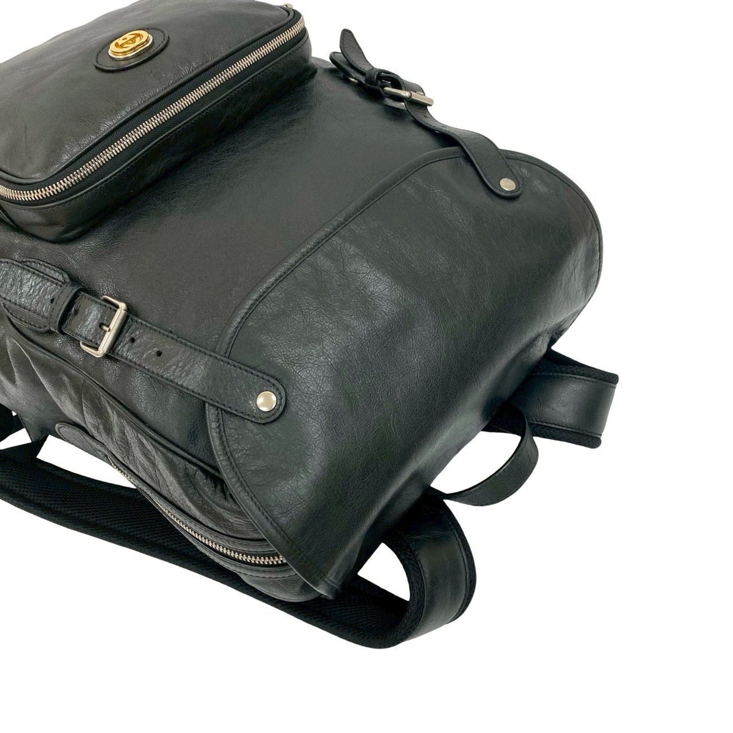 Gucci Black Leather Backpack