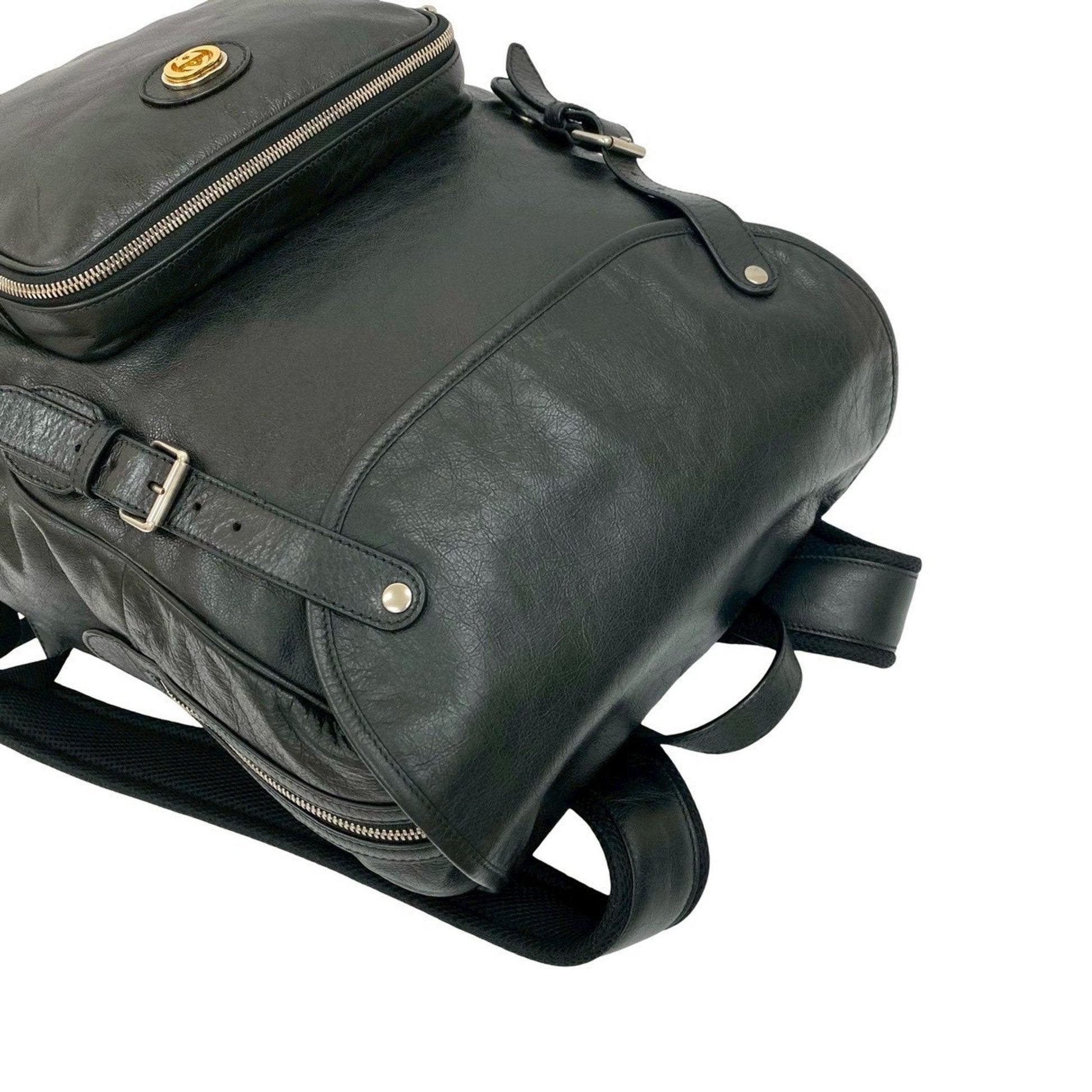 Gucci Black Leather Backpack