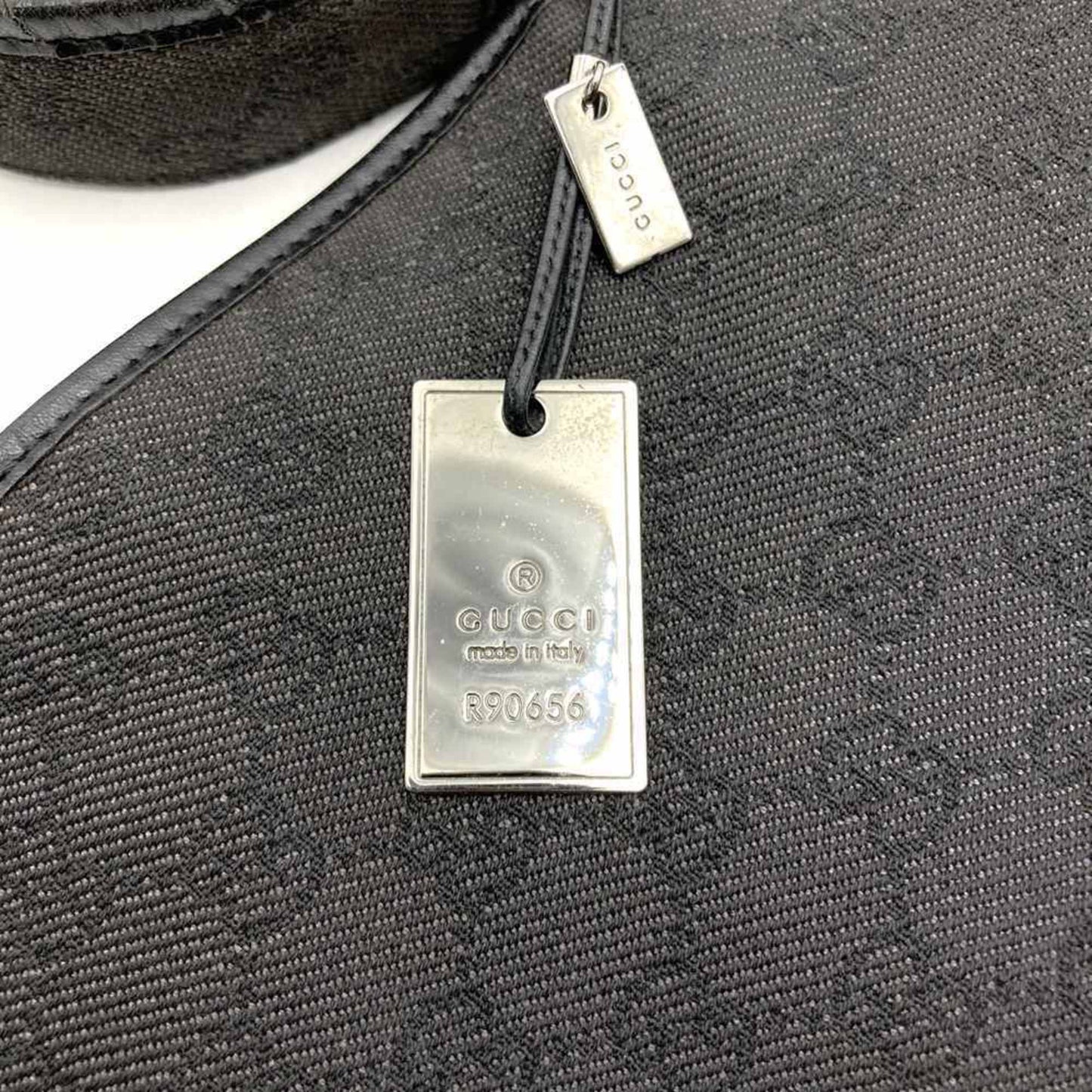 Gucci Black Denim Leather Shoulder Bag