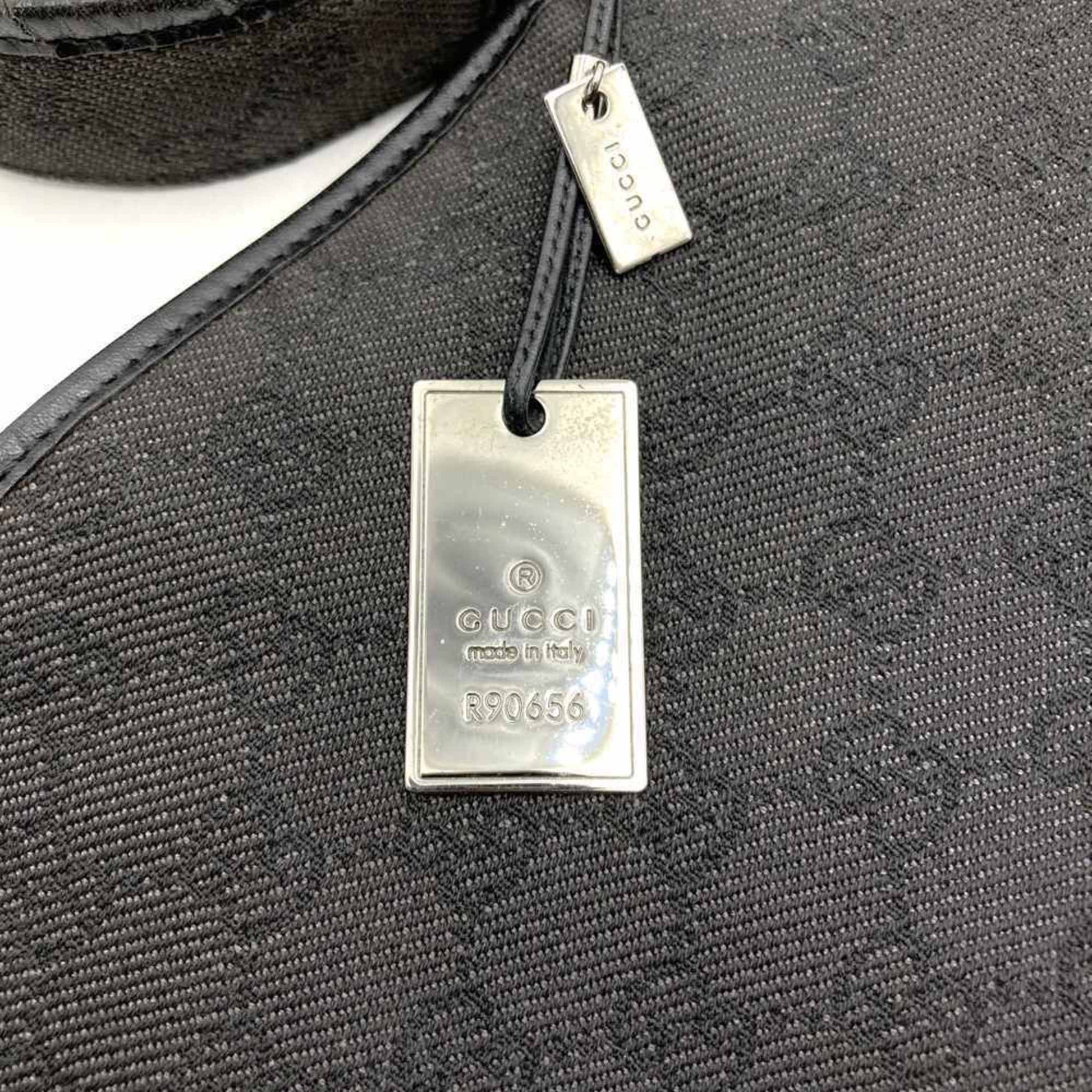Gucci Black Denim Leather Shoulder Bag