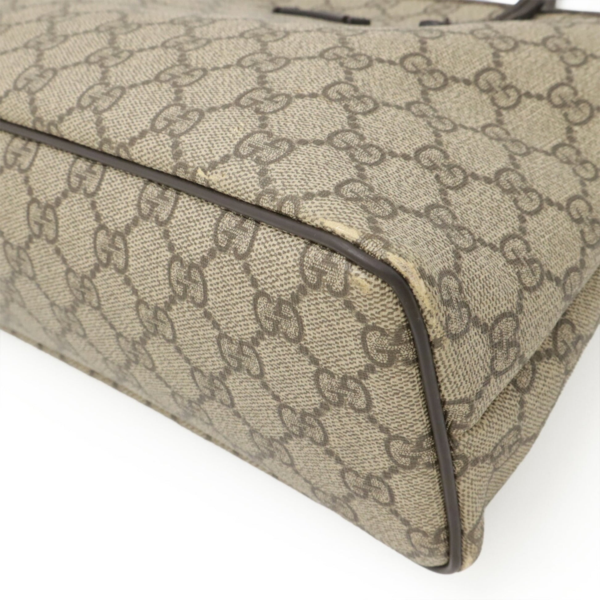 Gucci Gg Plus Beige Dark Brown Gg Supreme Leather Handbag Shoulder Bag Tote Bag