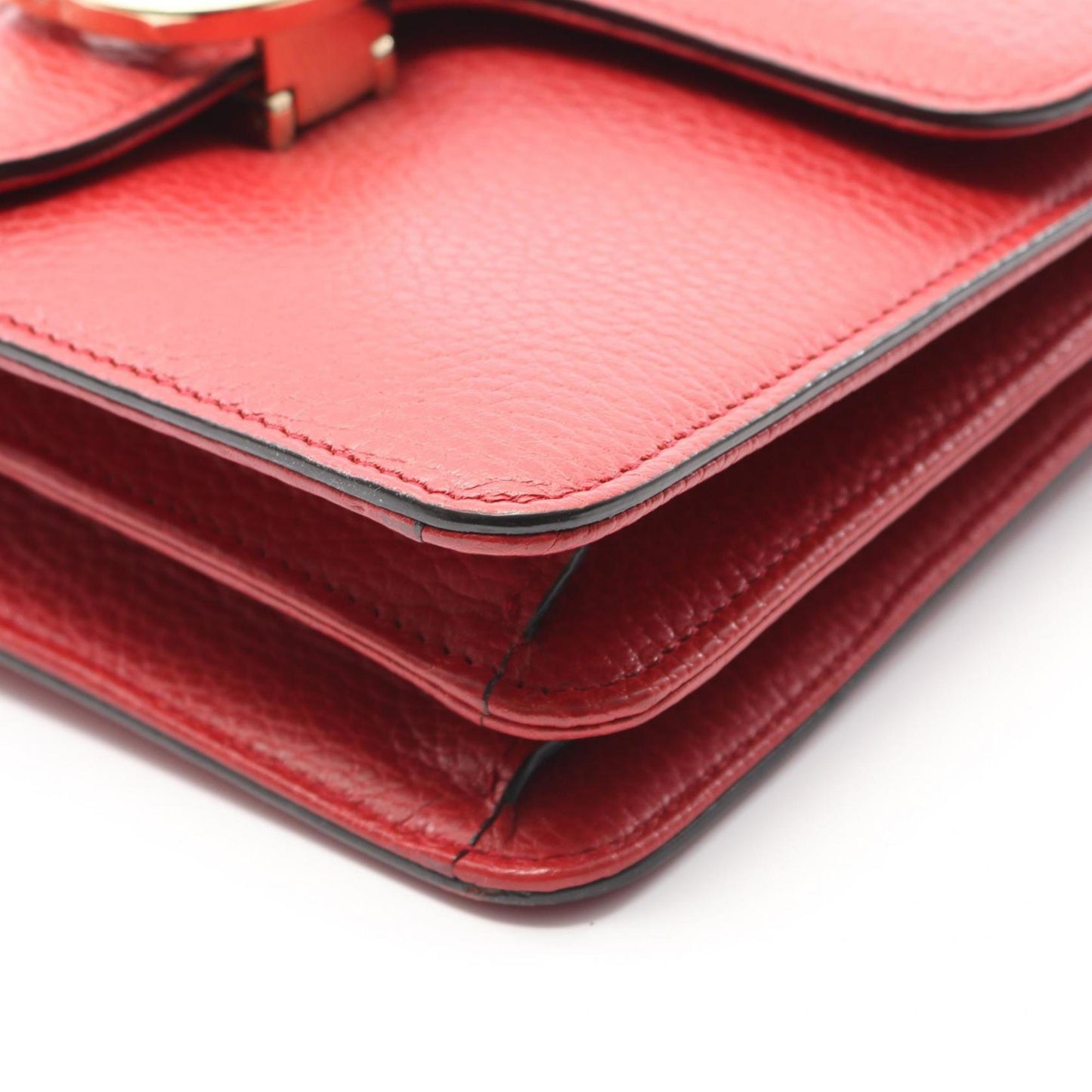Gucci Red Color Leather Shoulder Bag