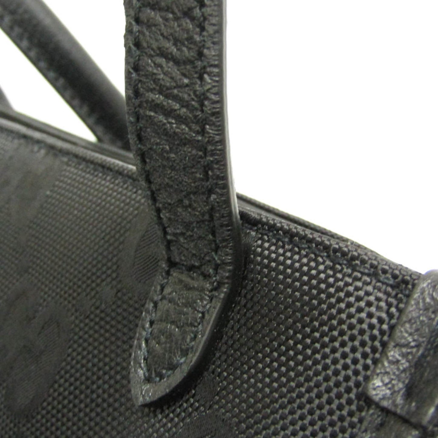 Gucci Black Nylon Canvas Leather Handbag Shoulder Bag