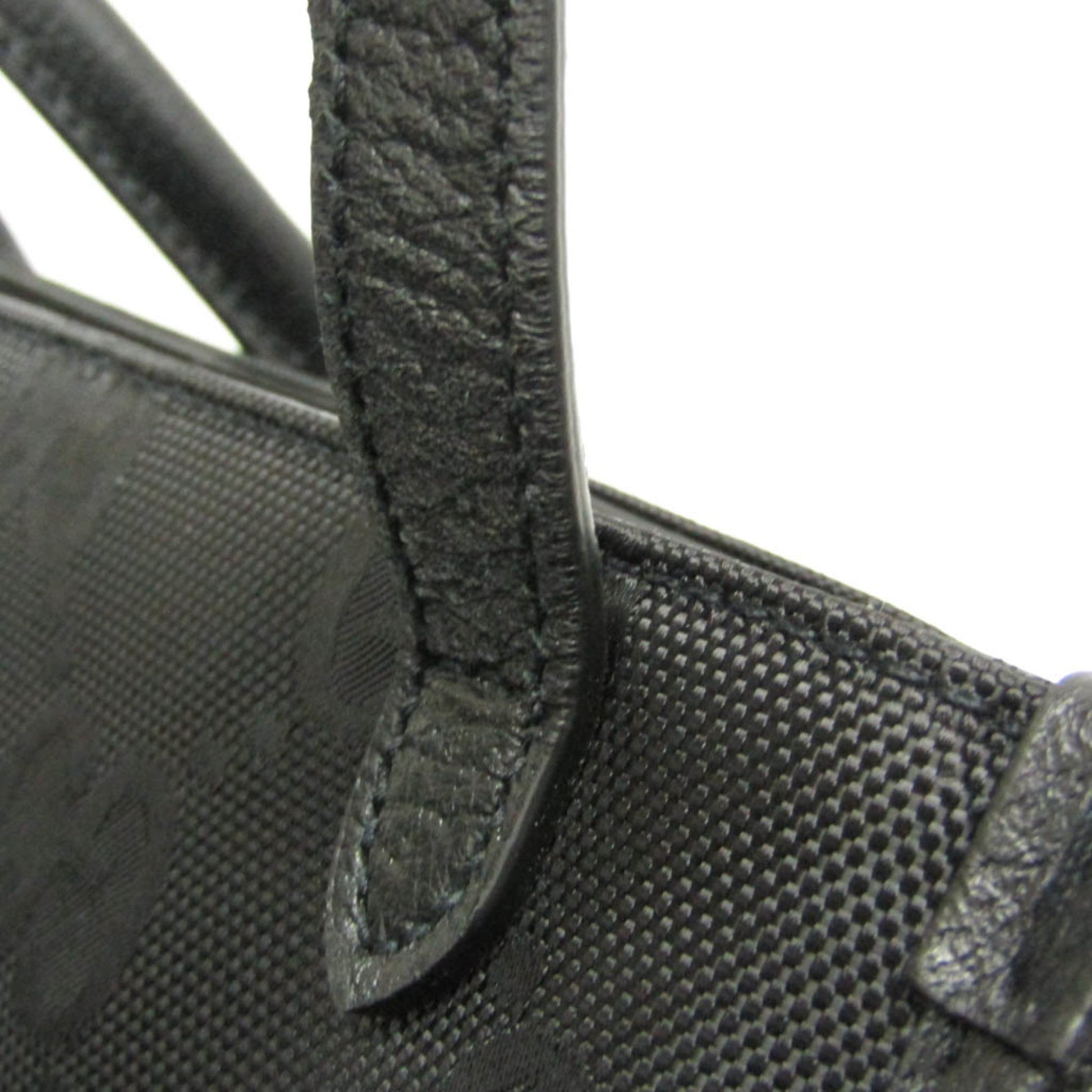 Gucci Black Nylon Canvas Leather Handbag Shoulder Bag