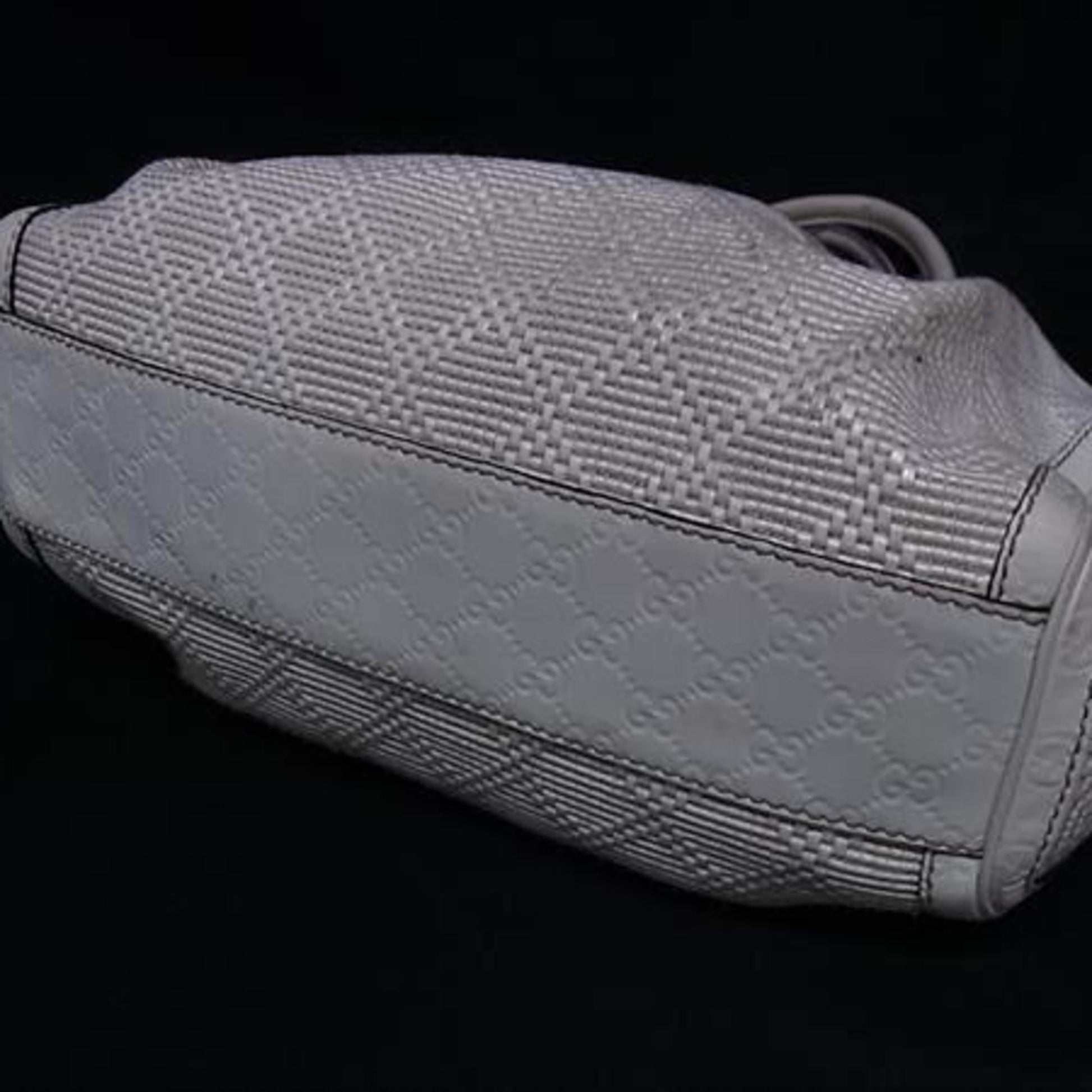 Gucci Ivory Straw Leather Handbag Shoulder Bag Tote Bag