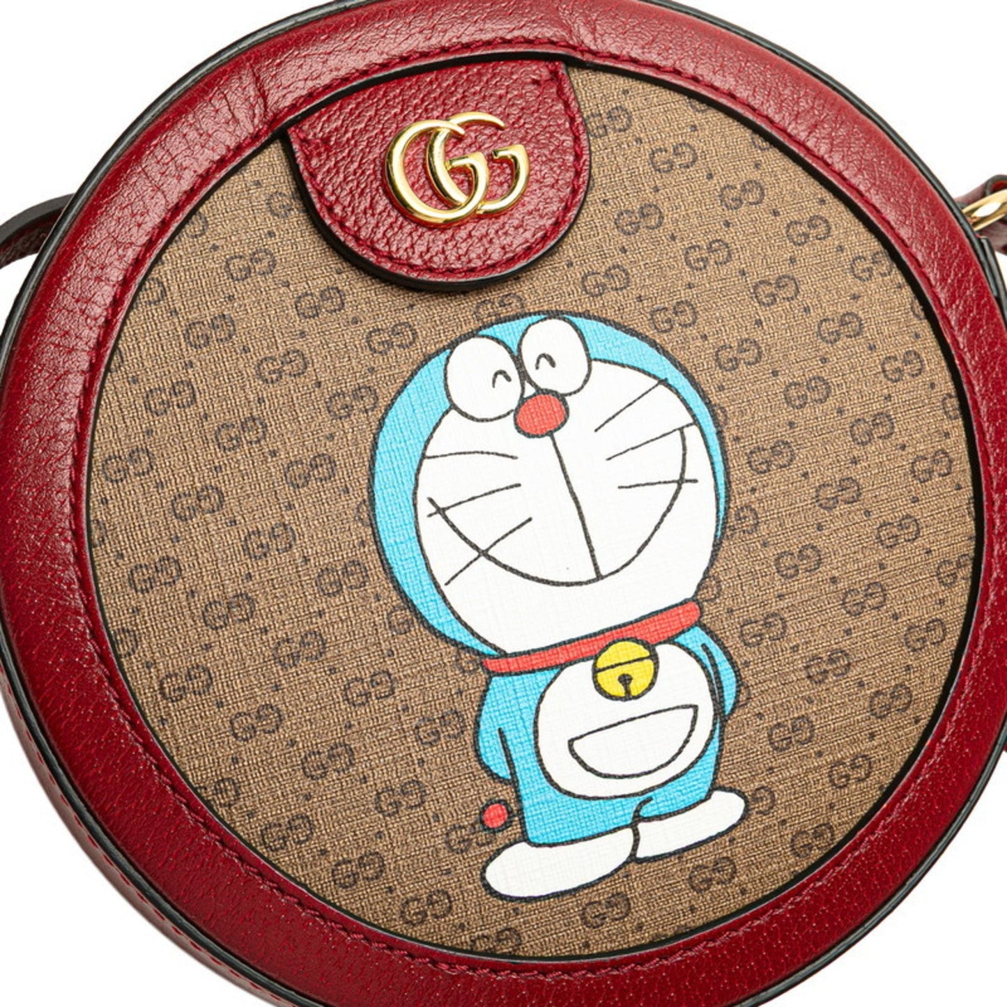 Gucci Brown Red Color Pvc Leather Shoulder Bag
