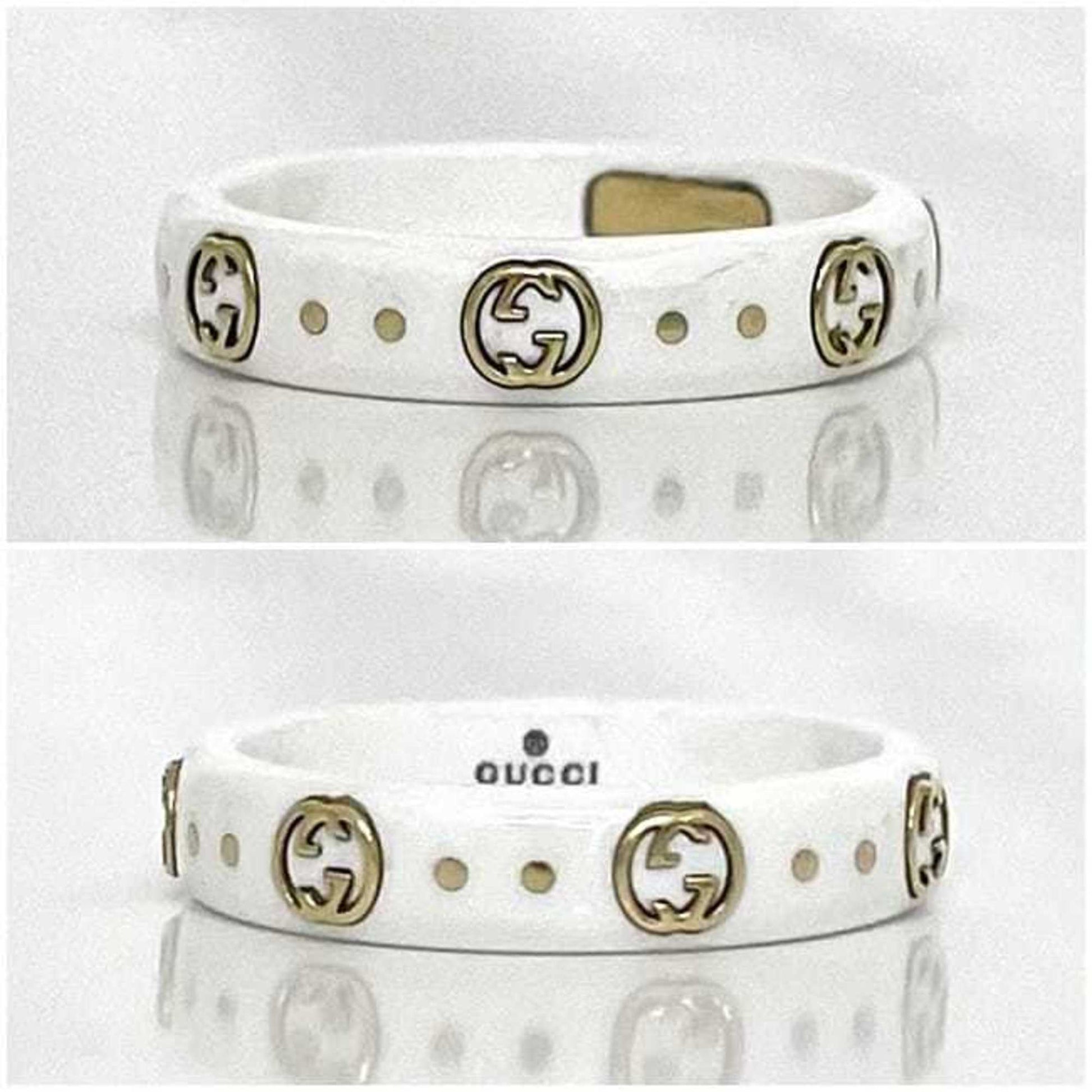 Gucci White Yellow Gold Ceramic Yellow Gold (18K) Band Ring