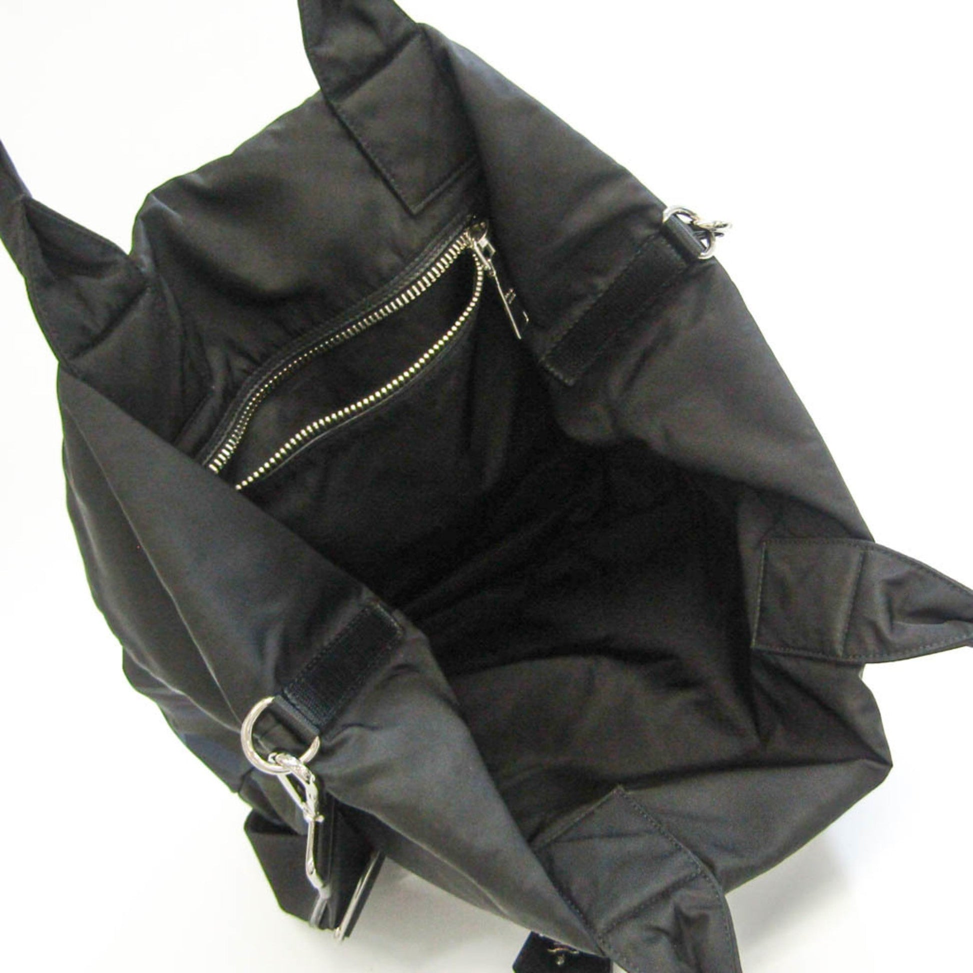 Prada Reversible Bag Women Unisex Tote Bag Dark Nylon Black Blue