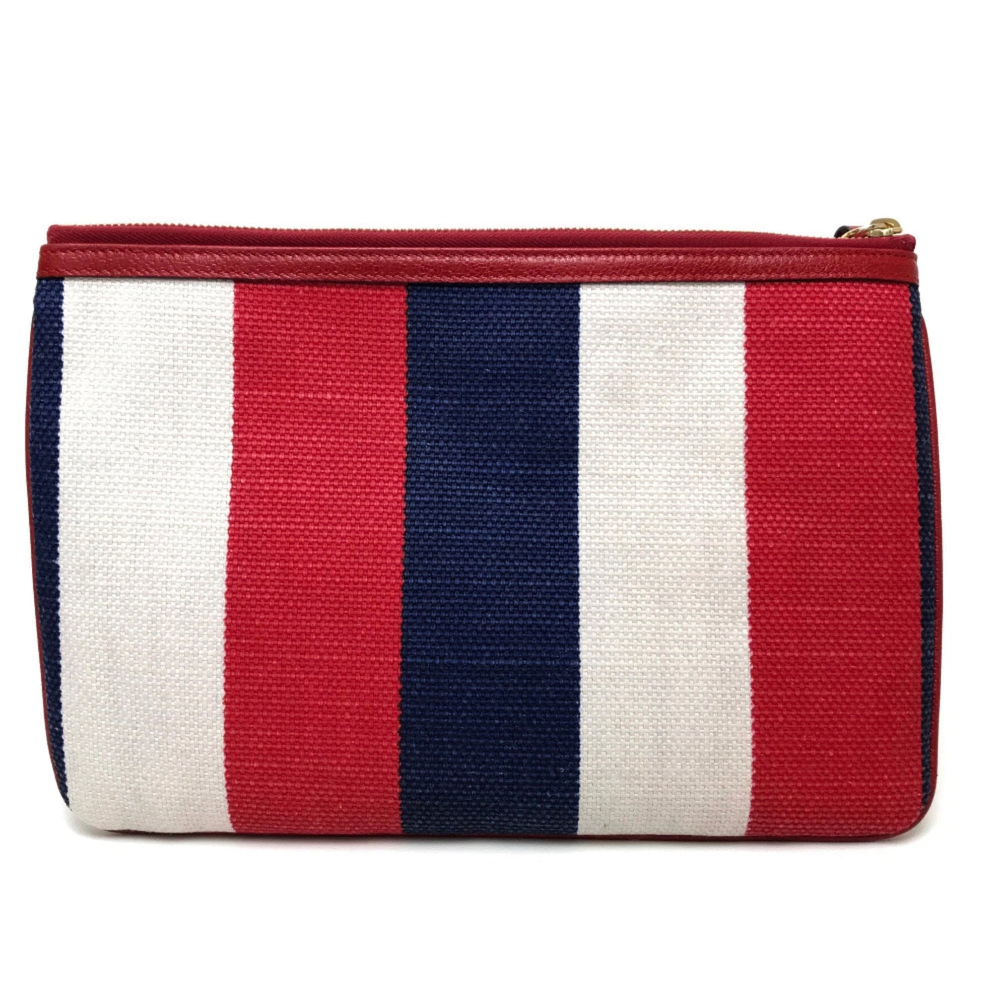 Gucci Red Color Canvas Leather Clutch Bag