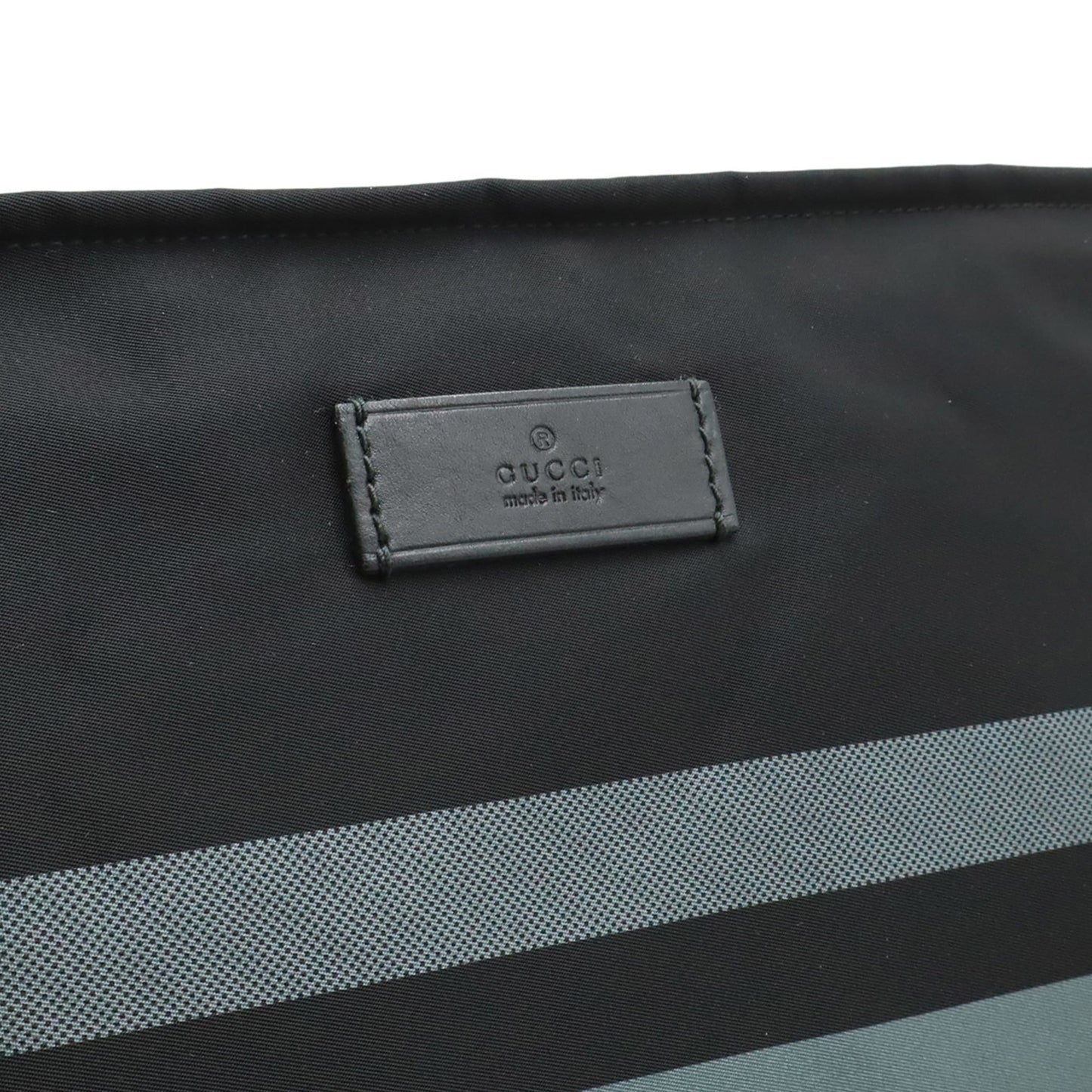 Gucci Black Gray Nylon Leather Shoulder Bag