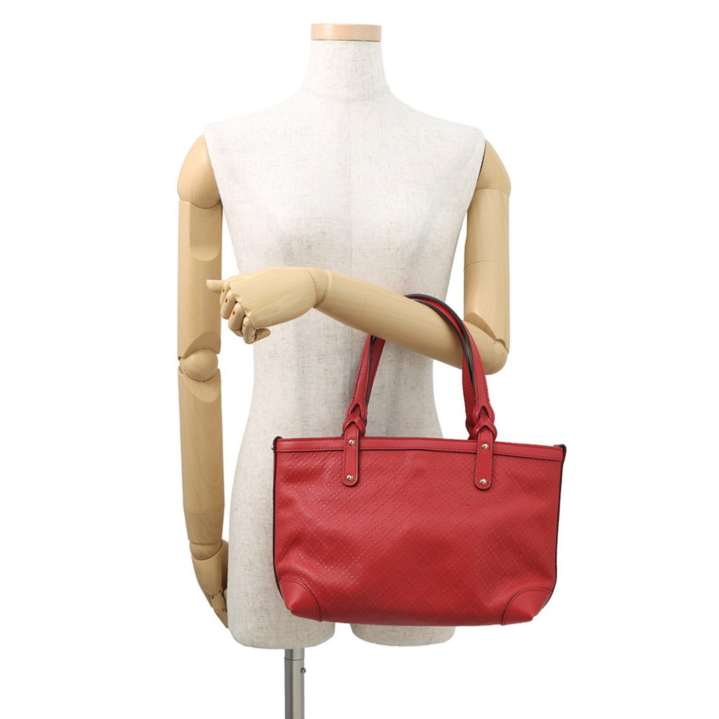 Gucci Red Color Leather Pouch Tote Bag