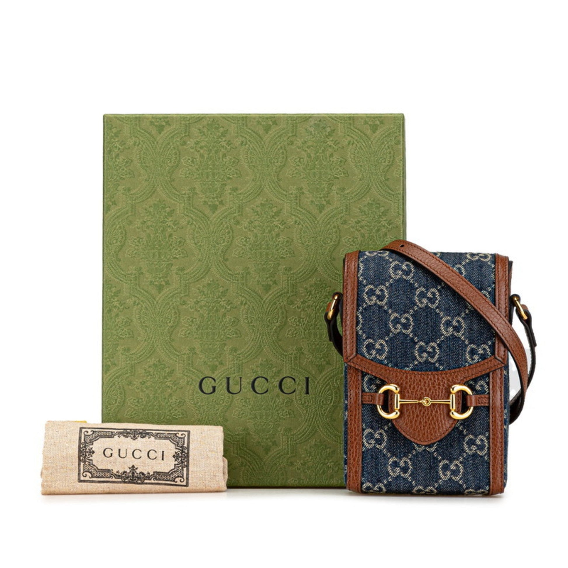 Gucci Brown Canvas Leather Shoulder Bag
