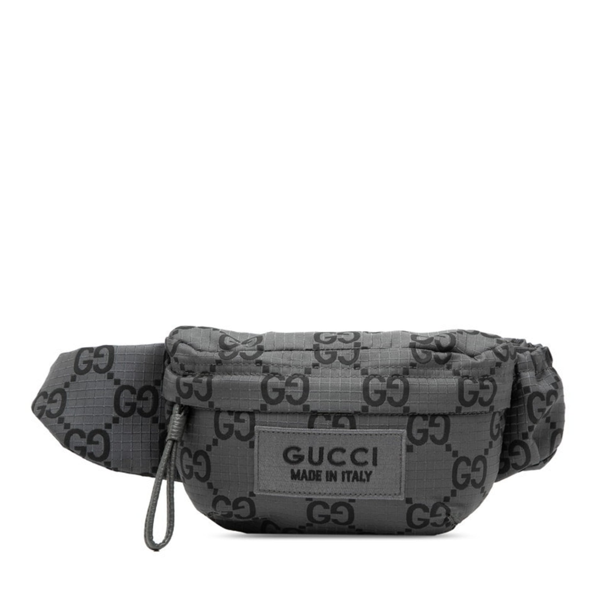 Gucci Gray Nylon Leather Fanny Pack