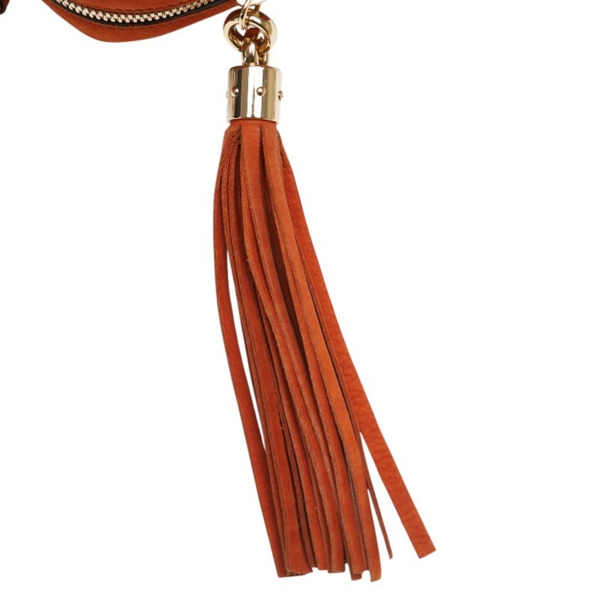 Gucci Brown Orange Leather Shoulder Bag