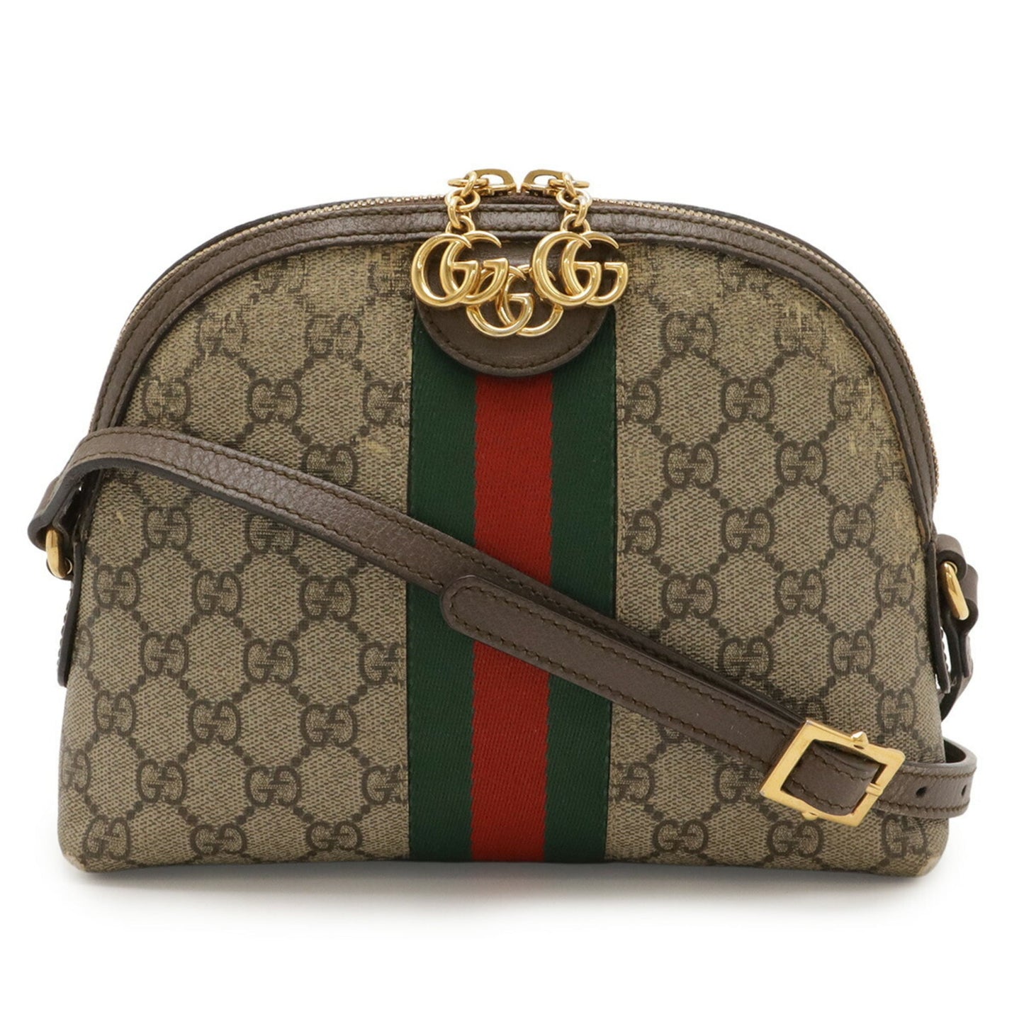 Gucci Sherry Line Beige Green Red Color Gg Supreme Leather Pochette Shoulder Bag