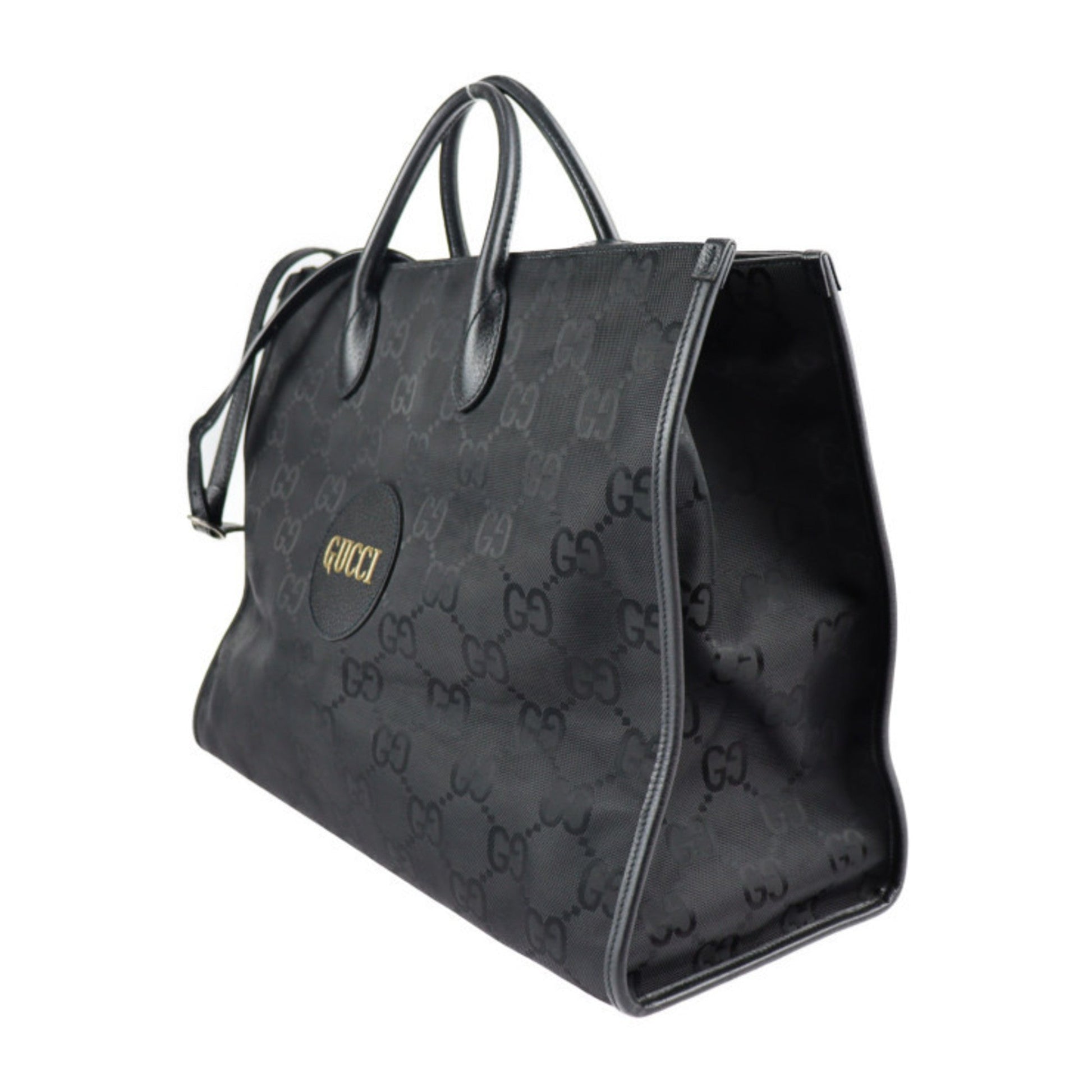 Gucci Black Nylon Leather Handbag Shoulder Bag