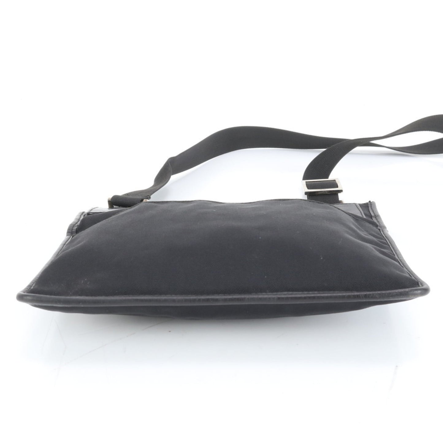 Gucci Black Leather Nylon Shoulder Bag