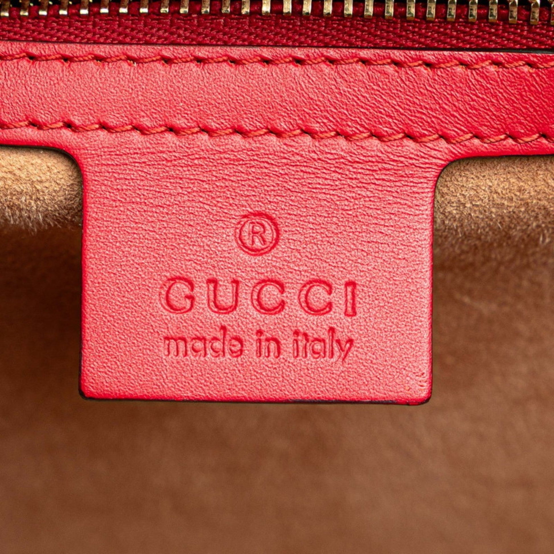 Gucci Sherry Line Red Color Leather Handbag Shoulder Bag