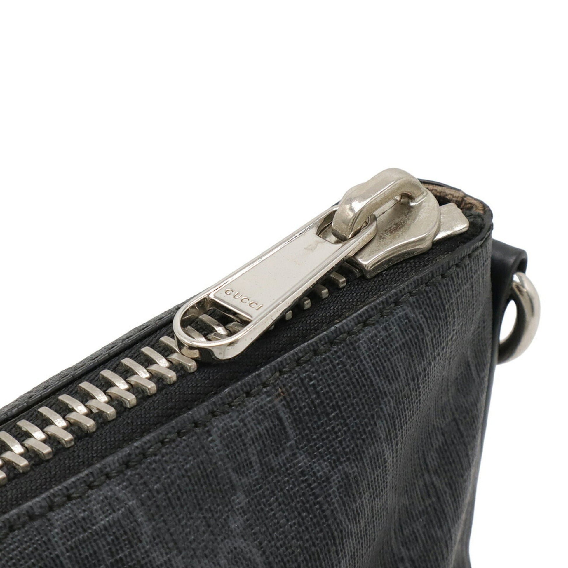 Gucci Black Gray Navy Red Color Gg Supreme Leather Clutch Bag Shoulder Bag