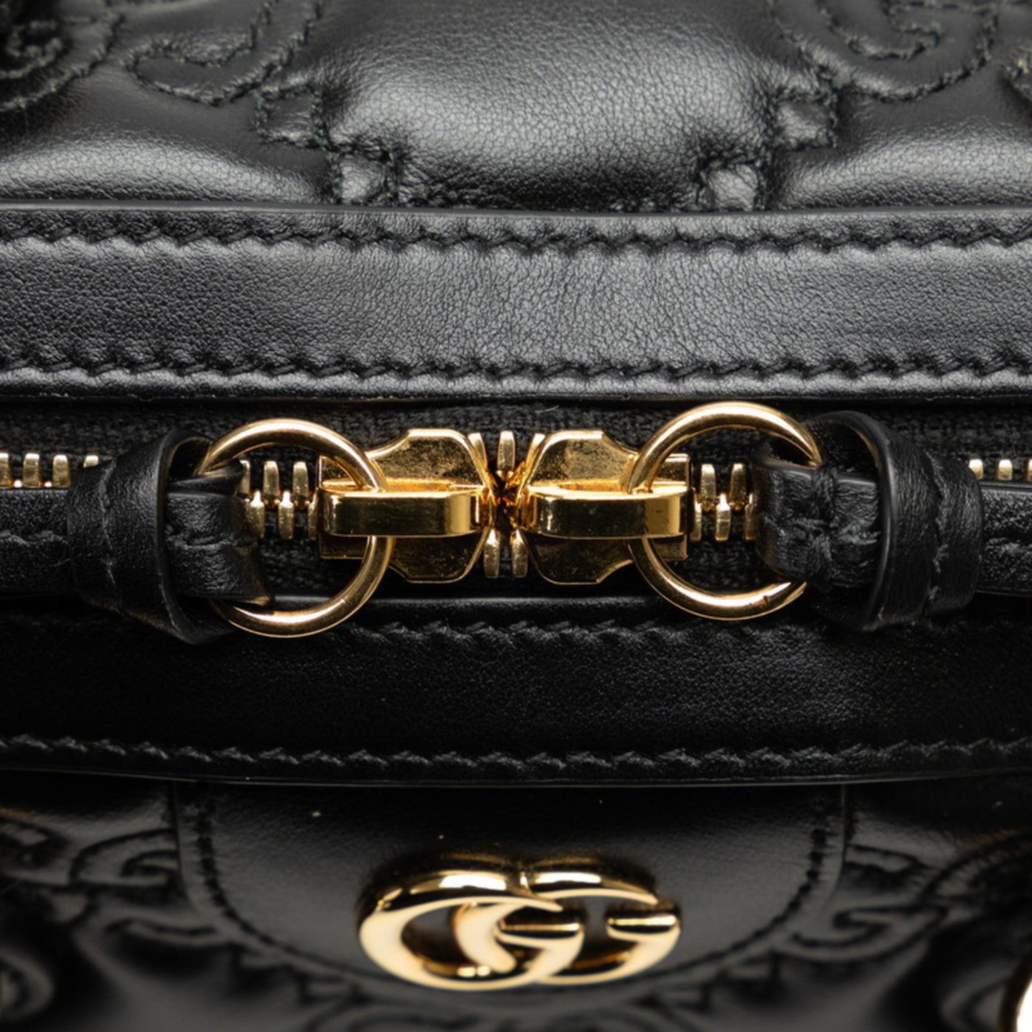 Gucci Black Leather Handbag Shoulder Bag