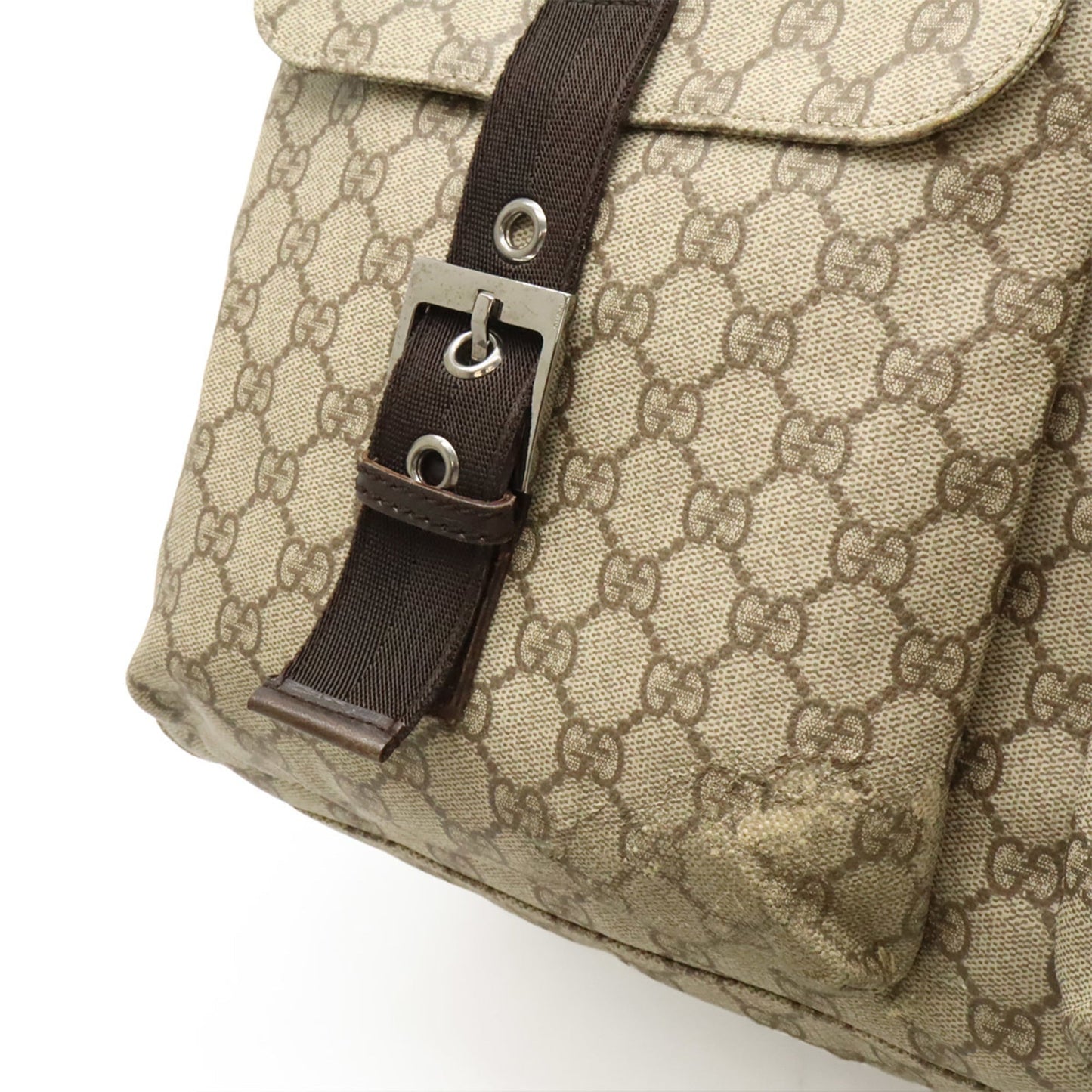 Gucci Beige Dark Brown Pvc Leather Boston Bag Tote Bag