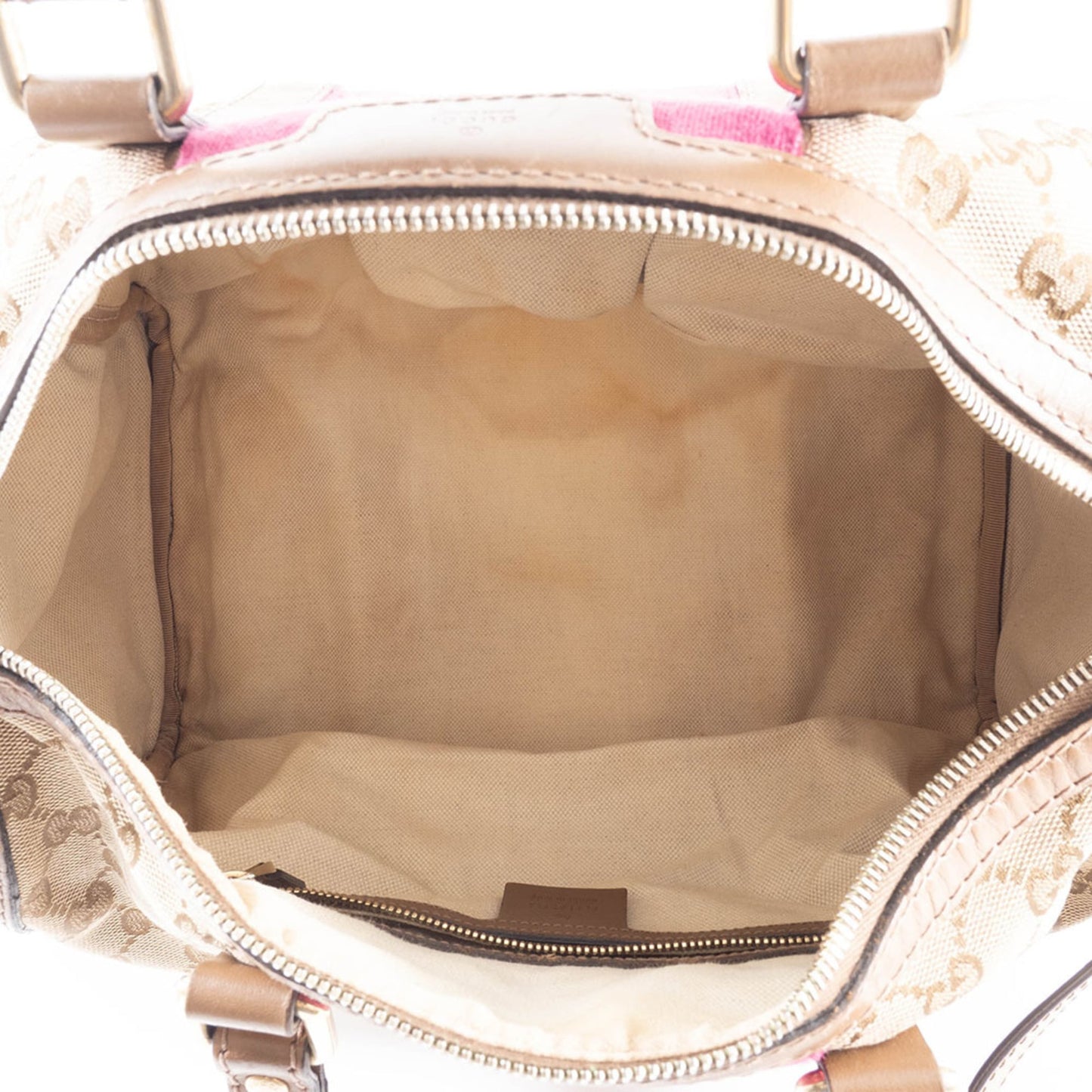 Gucci Brown Pink Gg Canvas Leather Boston Bag Shoulder Bag