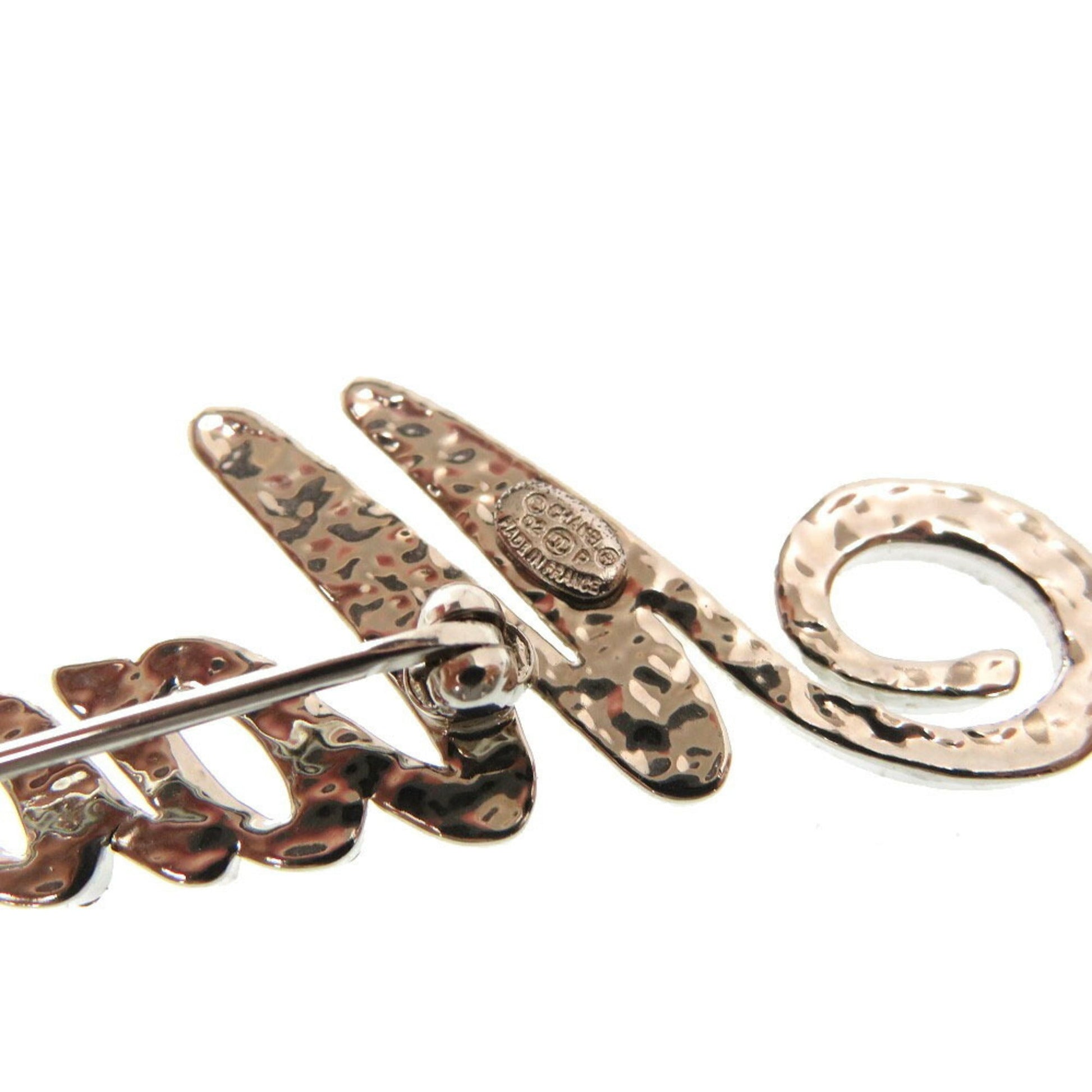 Chanel Mademoiselle mademoiselle Coco Mark Stone Pink Silver Hardware Brooch Accessories