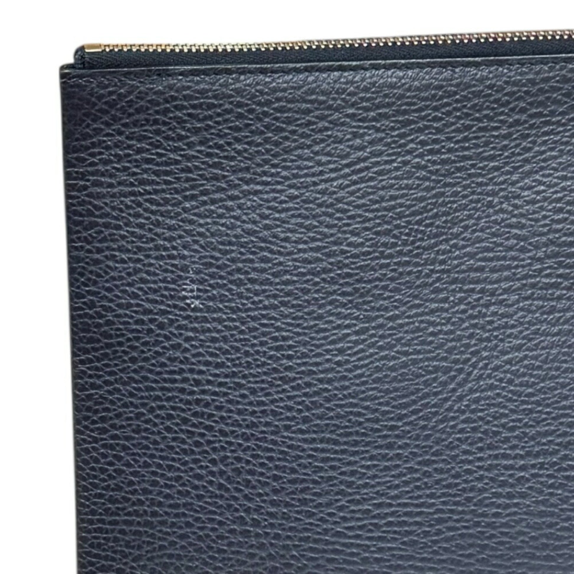 Gucci Navy Leather Clutch Bag