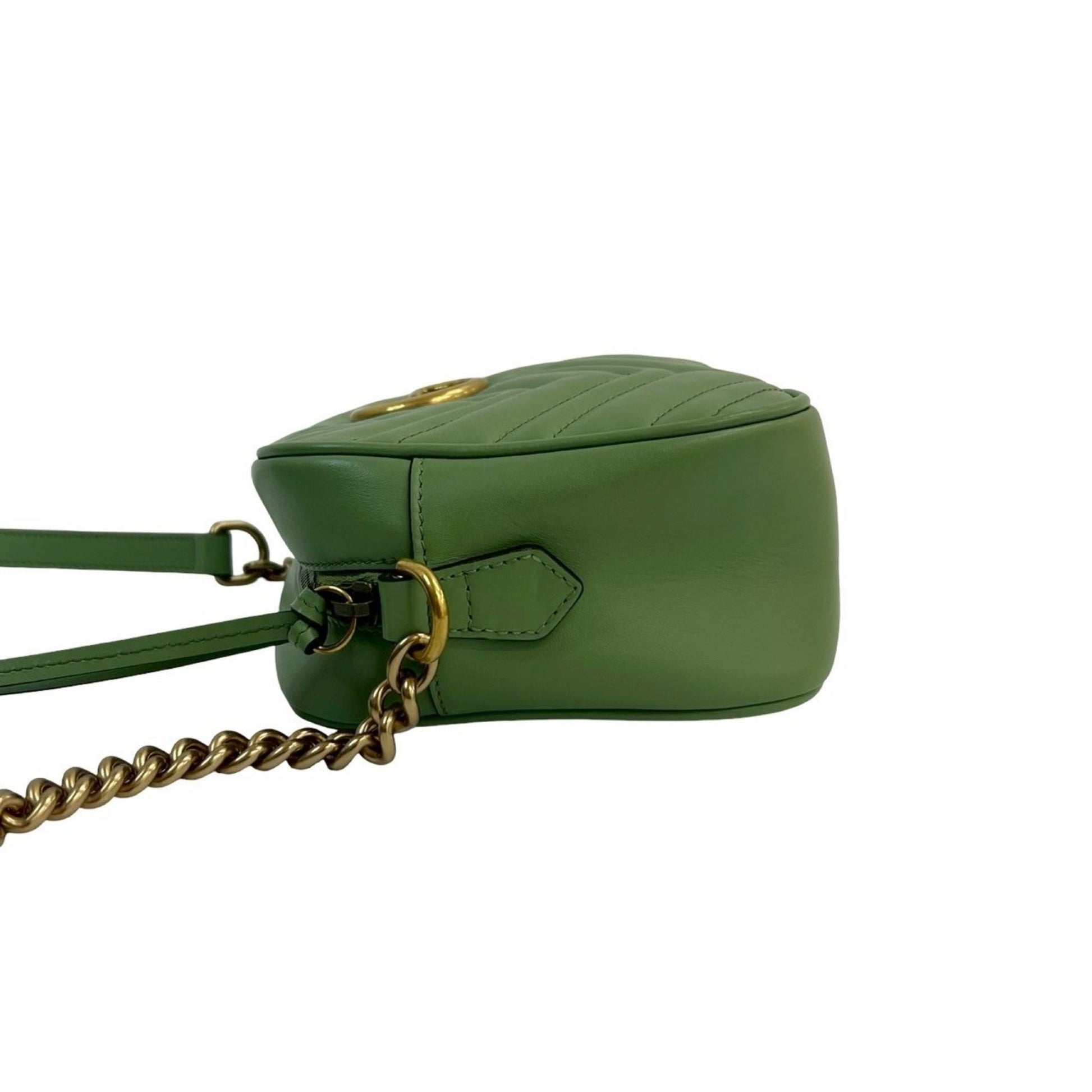 Gucci Green Leather Pochette Shoulder Bag