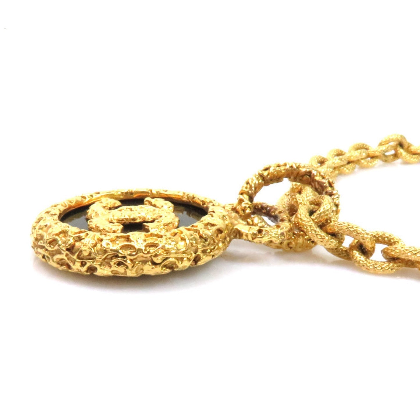 Chanel necklace here mark   gold x black metal material CHANEL ladies