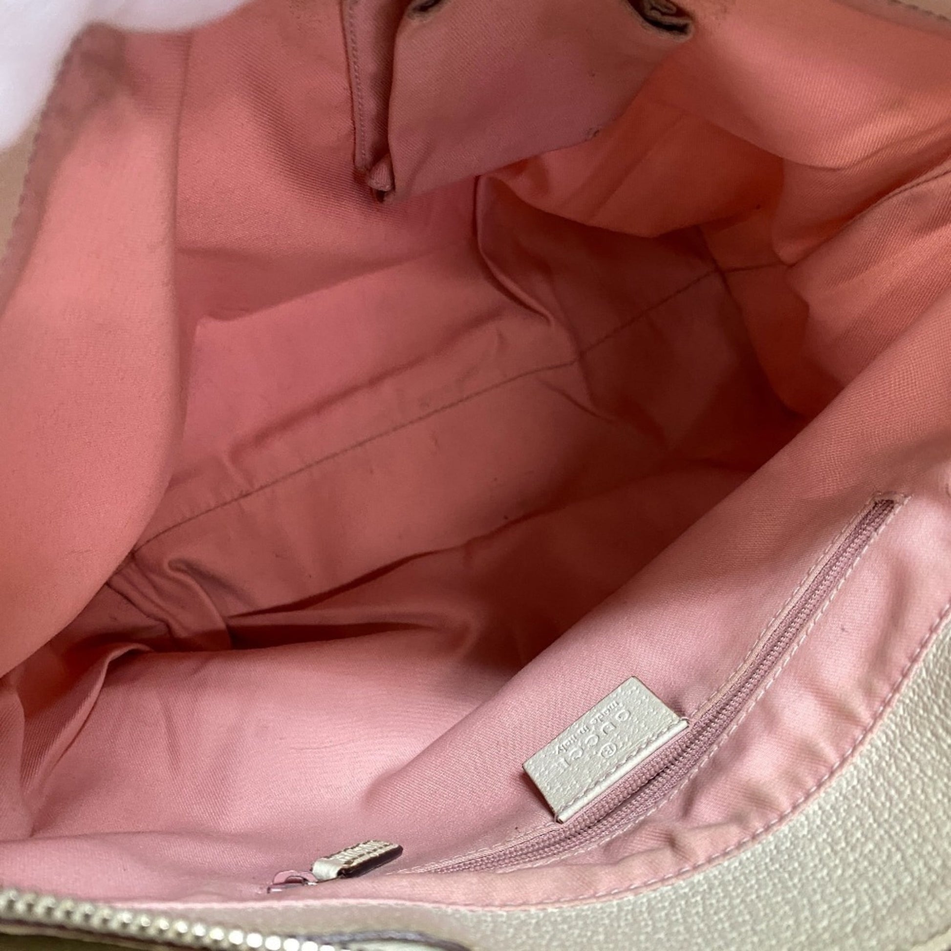Gucci White Canvas Tote Bag