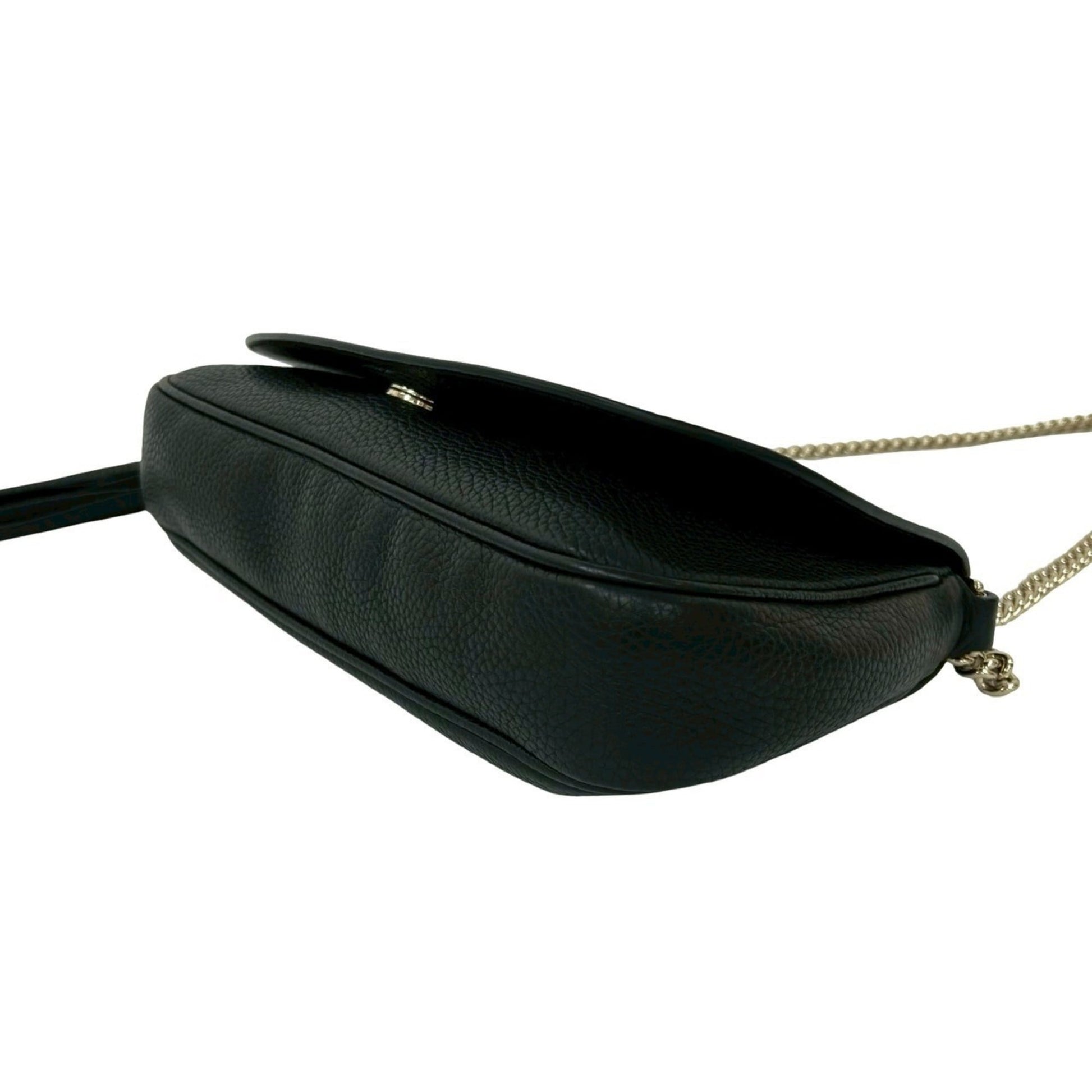 Gucci Black Leather Pochette Shoulder Bag