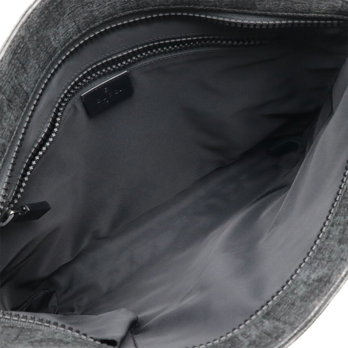 Gucci Black Gray Gg Supreme Leather Shoulder Bag