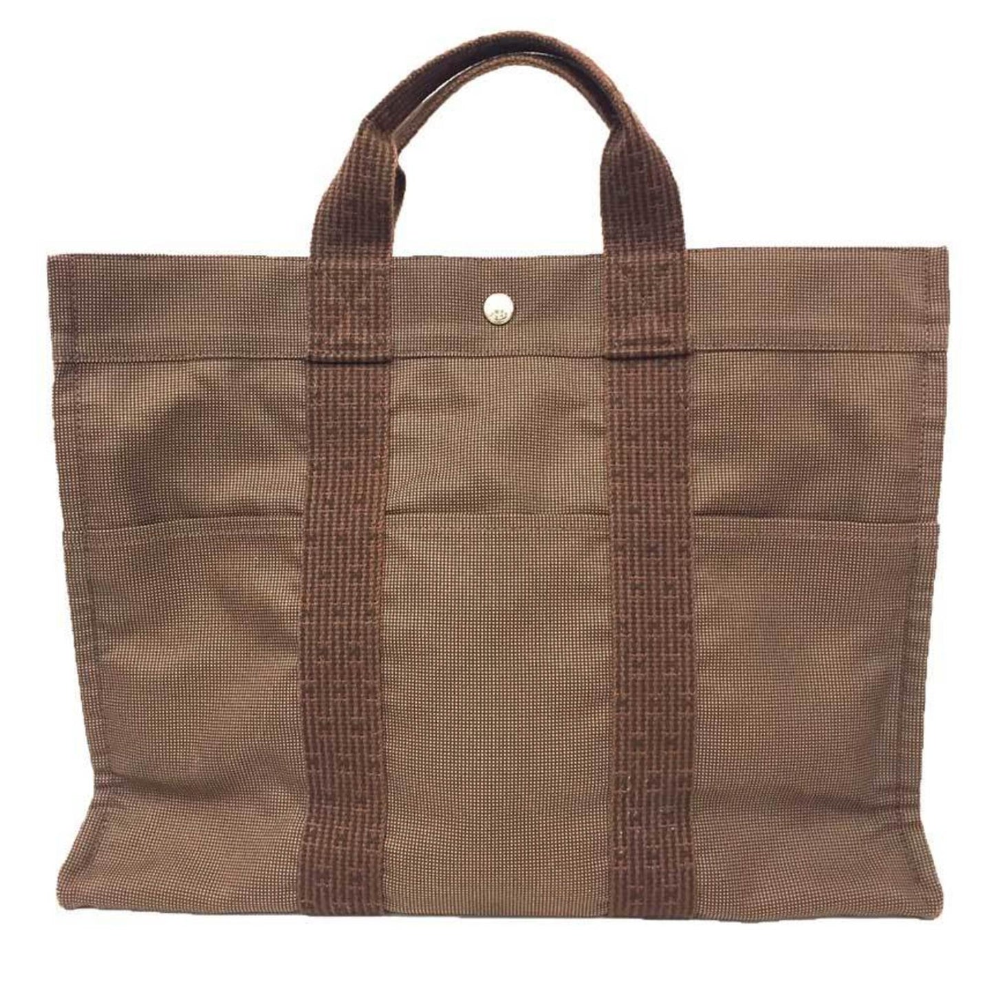 Hermes Tote Bag Canvas Nylon Brown