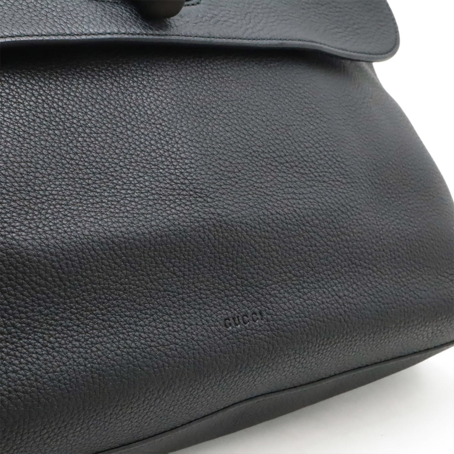 Gucci Black Bamboo Leather Handbag Shoulder Bag