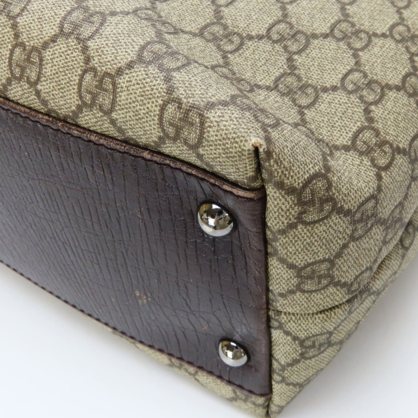 Gucci Beige Brown Gg Supreme Leather Tote Bag