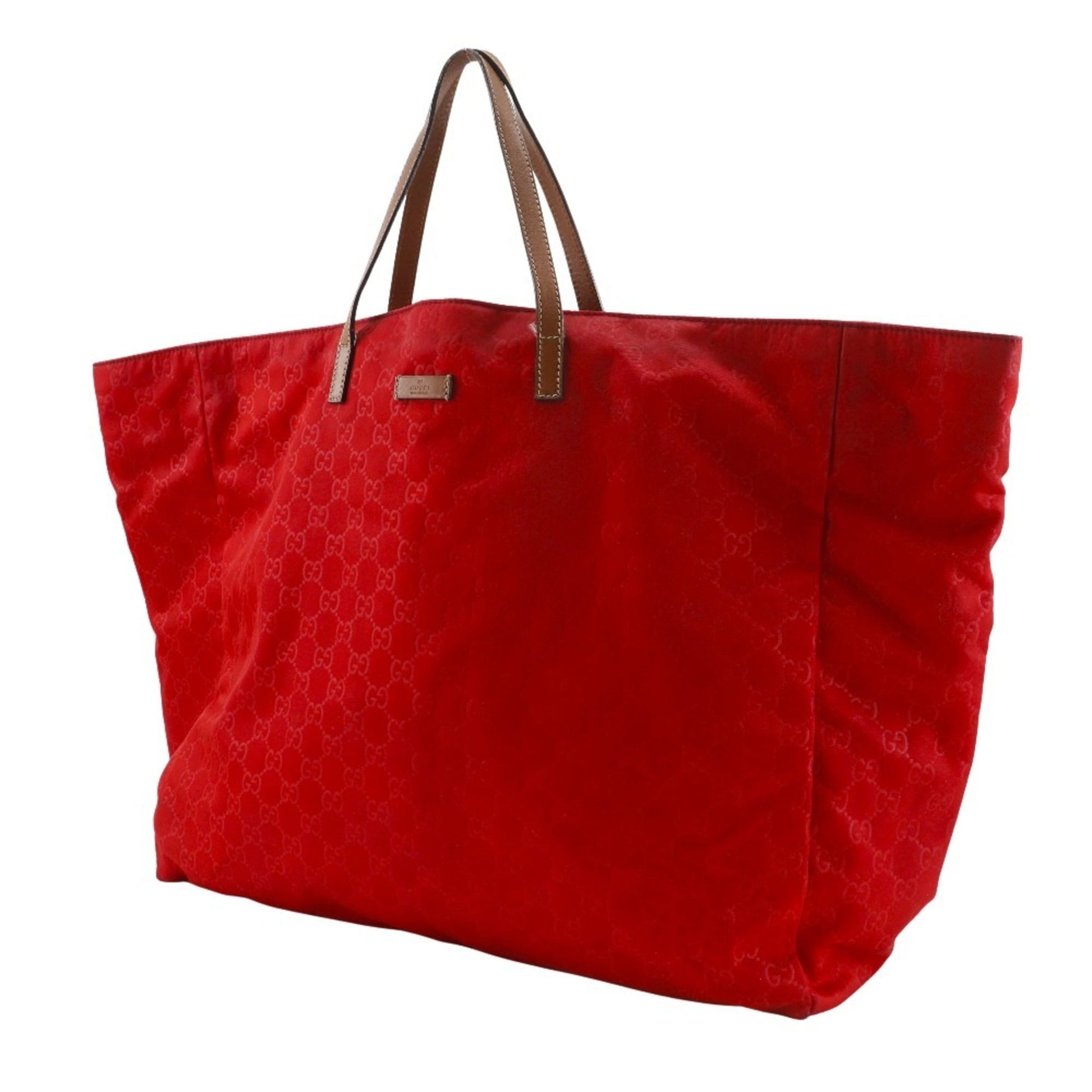 Gucci Red Color Nylon Boston Bag Handbag