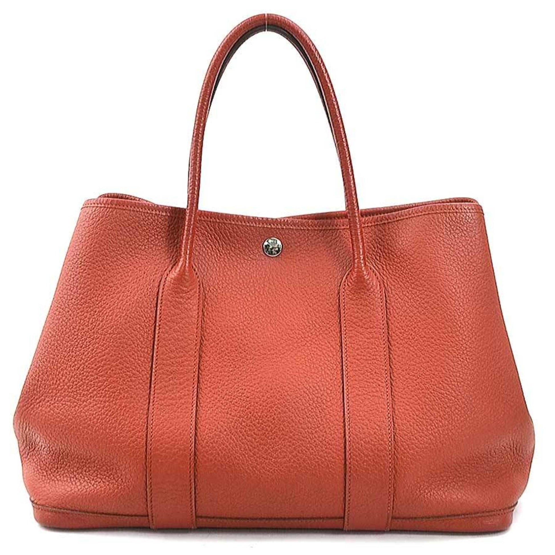 Hermes Color Country Handbag Tote Bag Leather Red